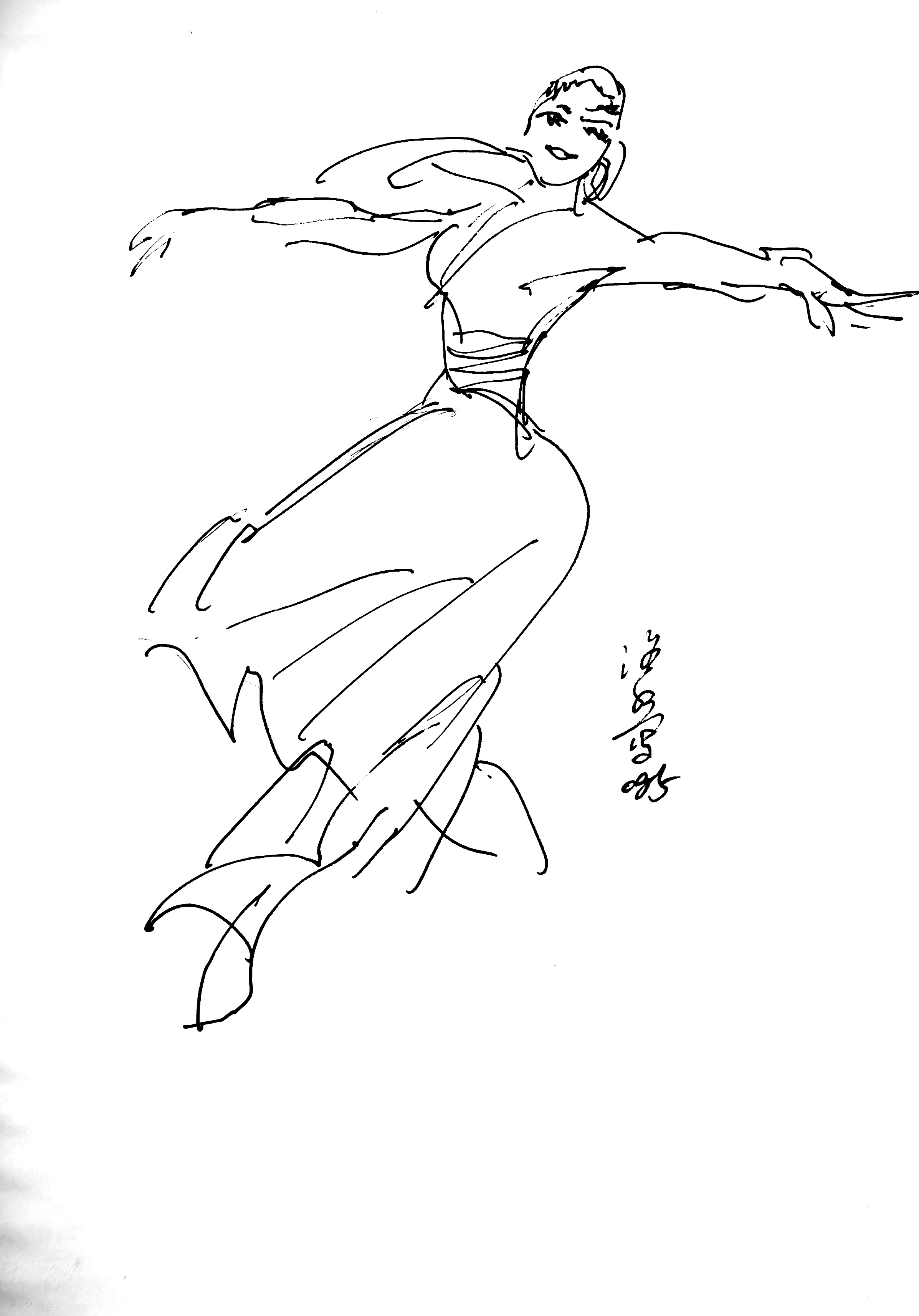 洛水钢笔人物速写《舞者》11