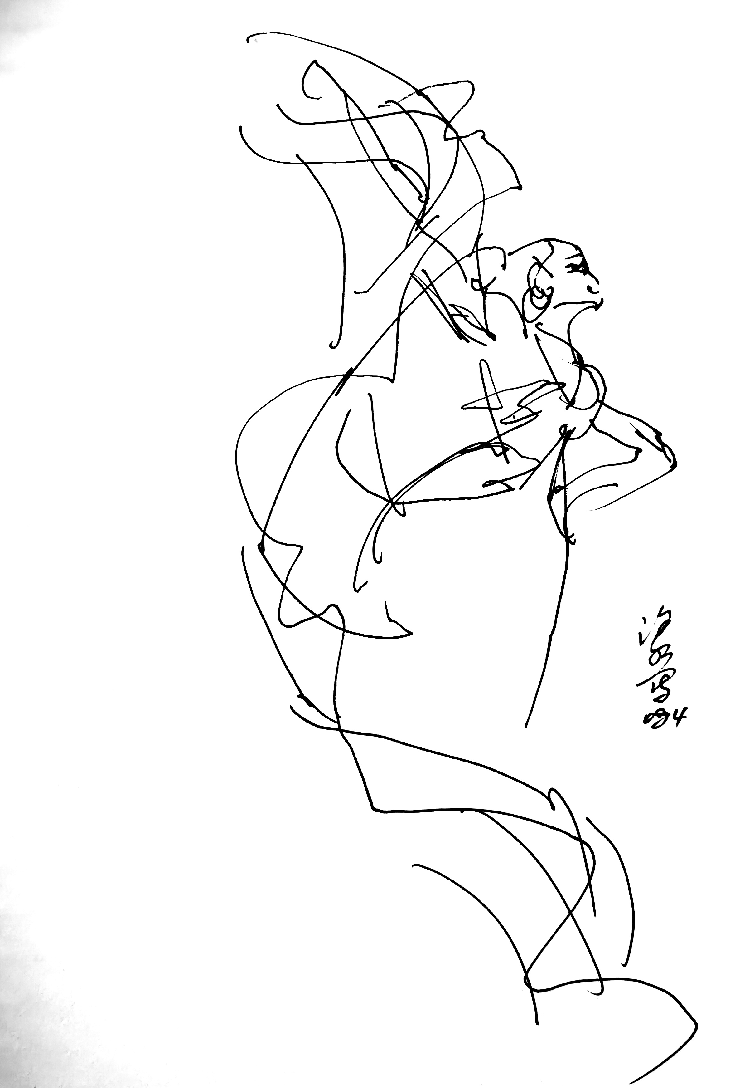 洛水钢笔人物速写《舞者》11