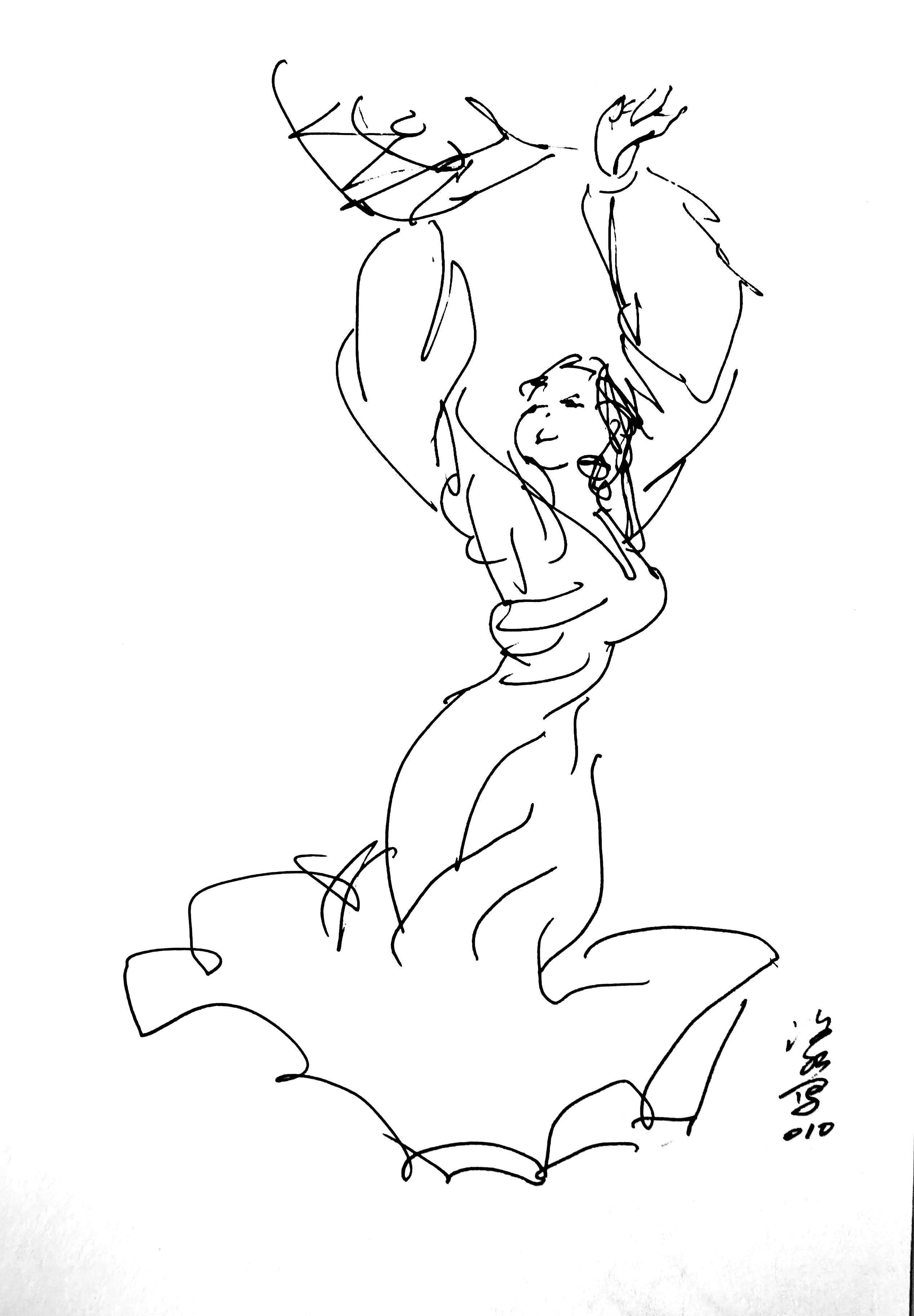 洛水钢笔人物速写《舞者》08
