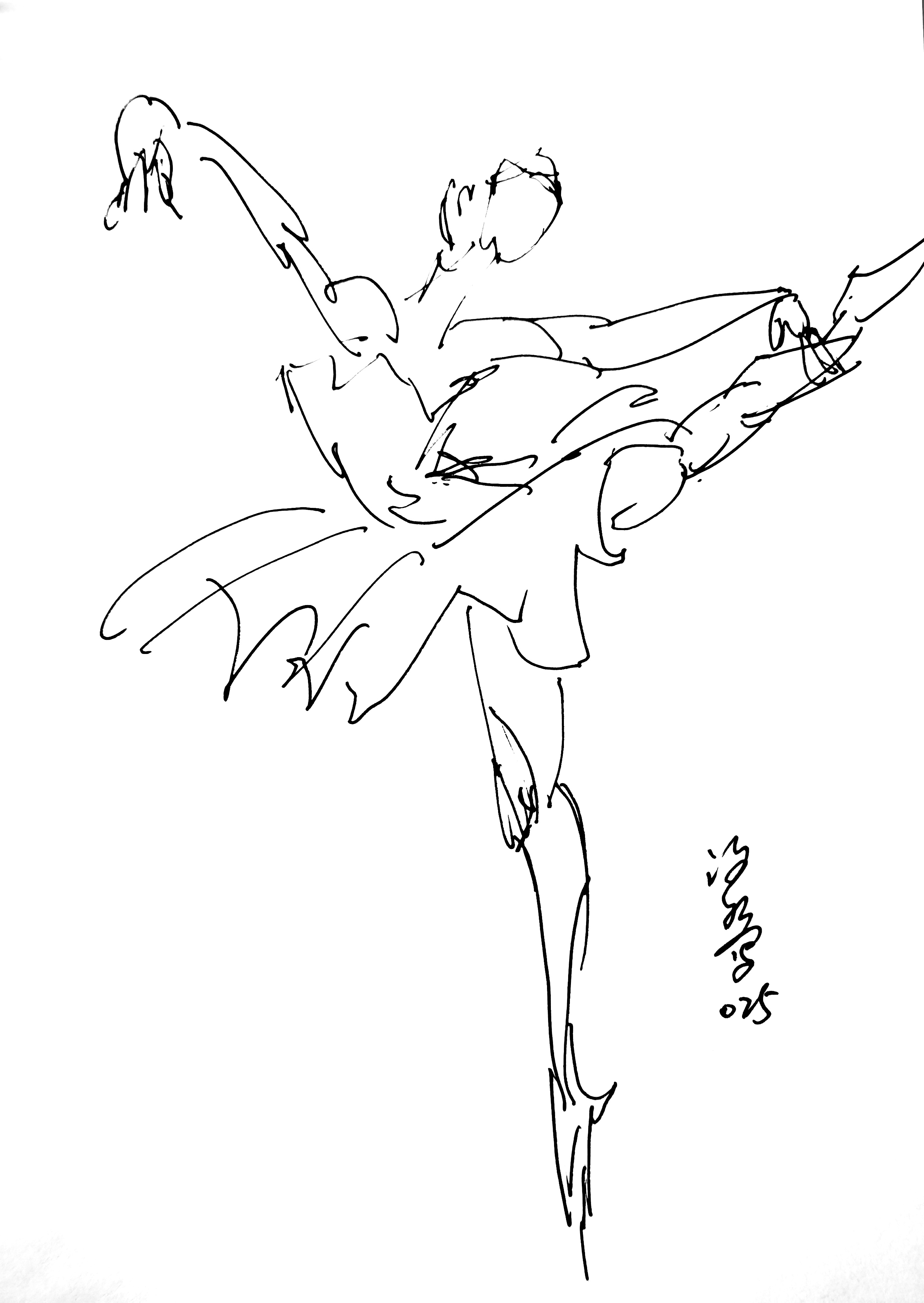 洛水钢笔人物速写《舞者》04