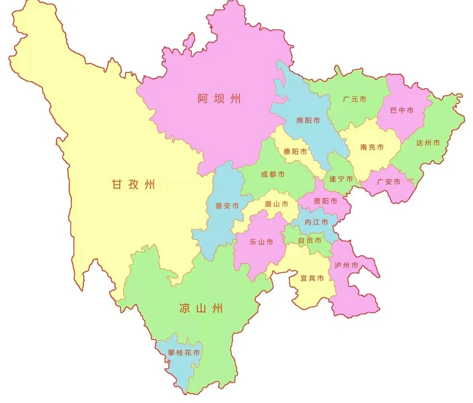 四川地图全图放大图片