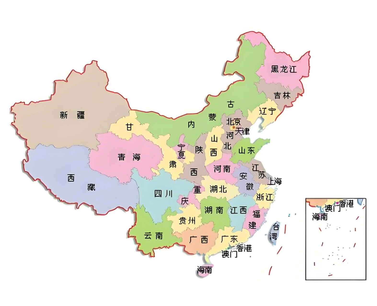 中国36个省会地图图片