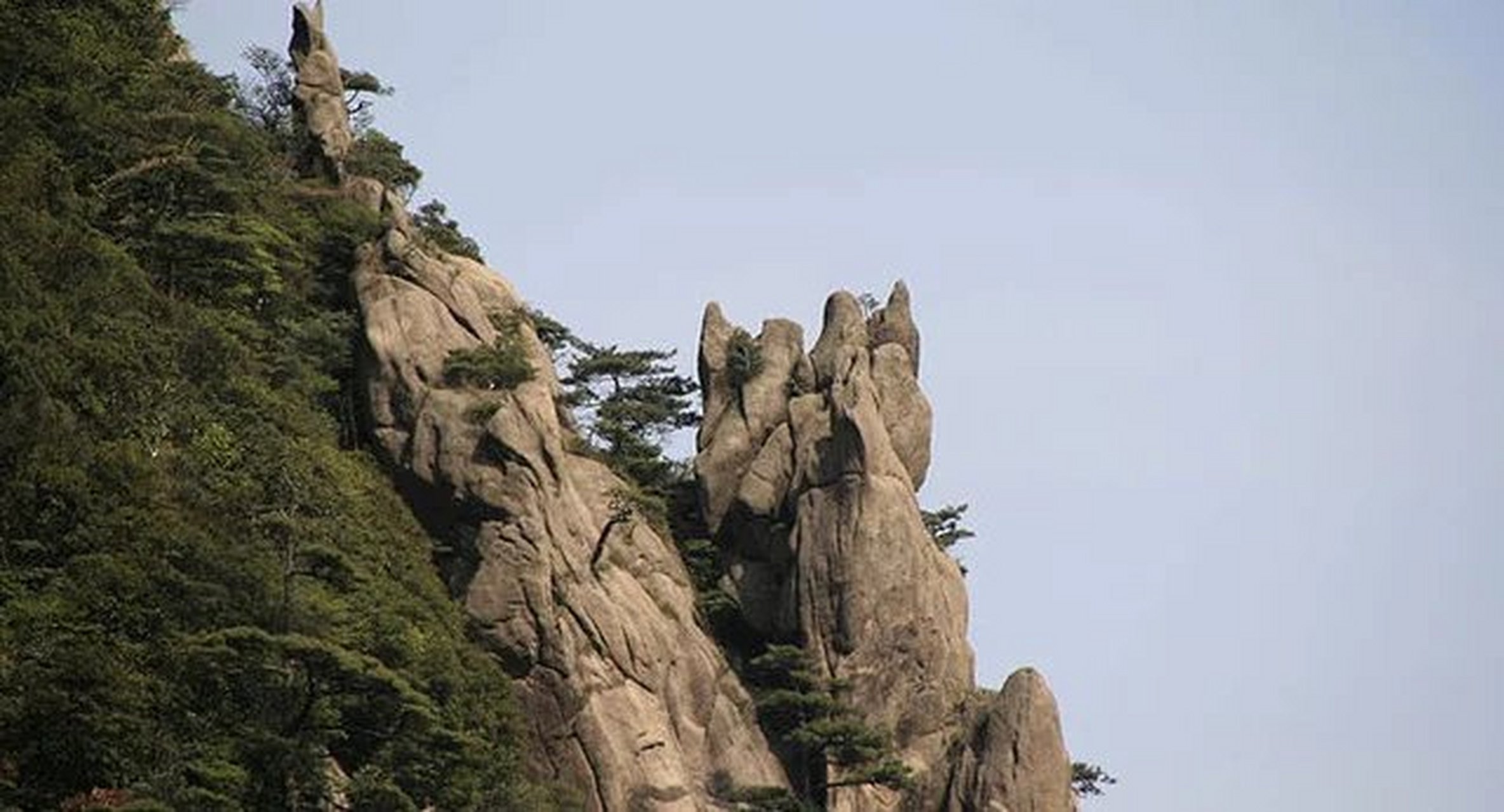 大自然奇景 黄山奇石金鸡叫天门