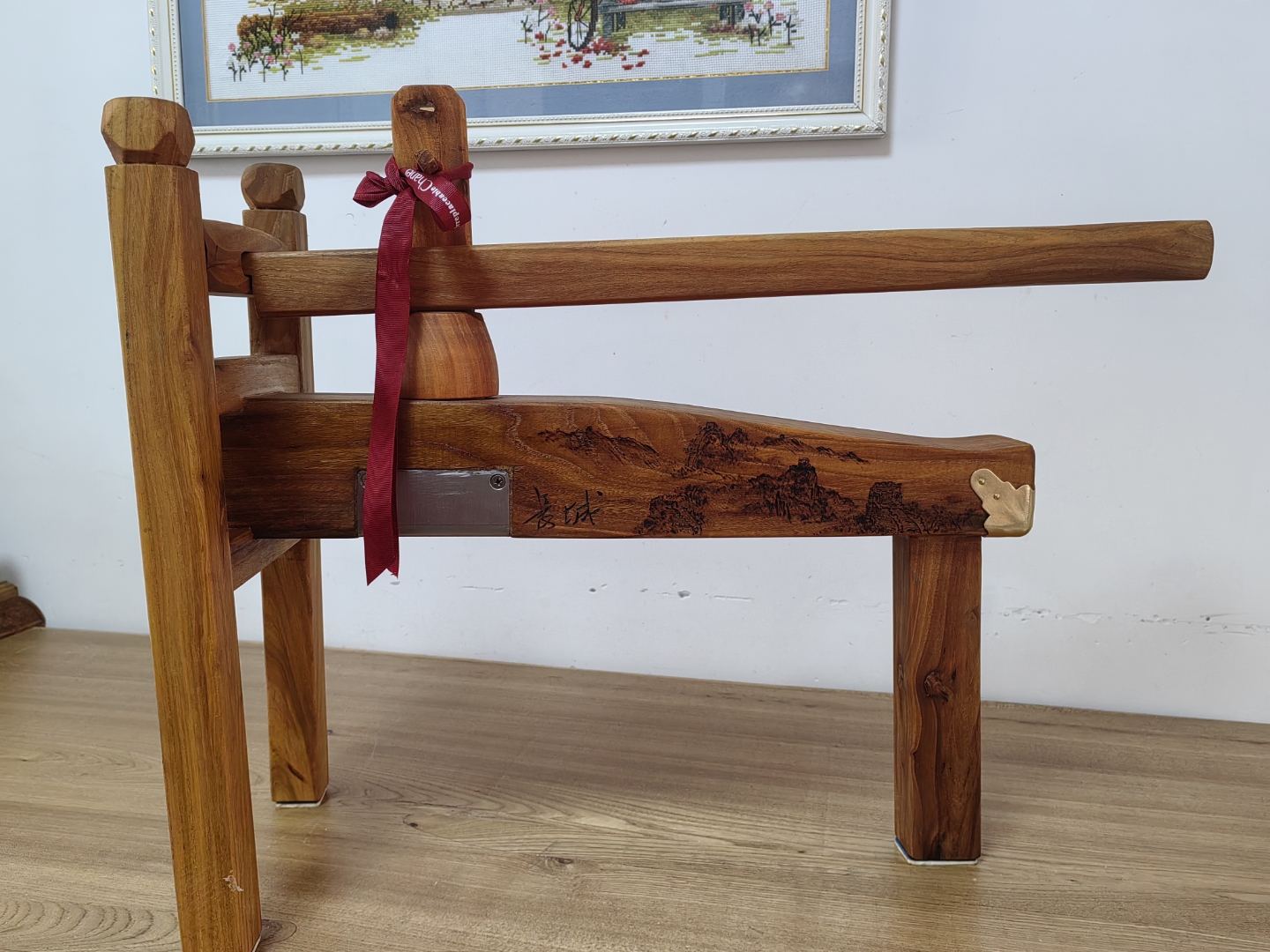 老榆木纯实木饸饹床子,艺术与文化的碰撞 眼前一亮,给这饸饹床子增添