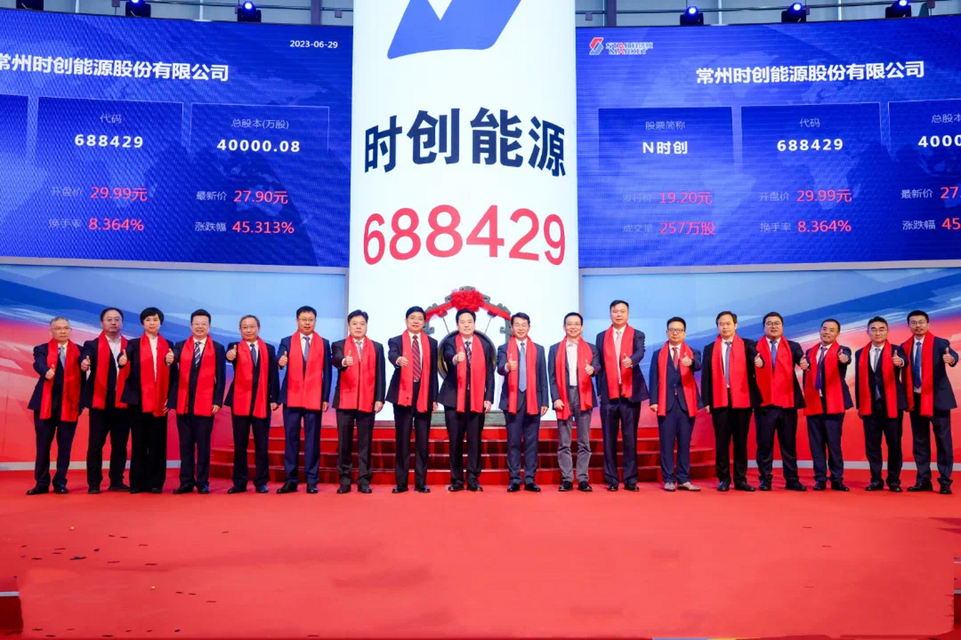 6月29日,时创能源登陆上交所科创板,成为#溧阳# 市第一家在科创板上市