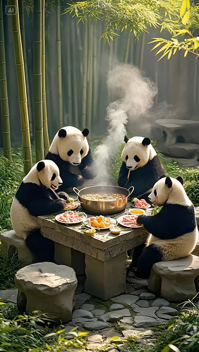 这是小熊猫的食物链进化了,还是她们的生活水平提高了