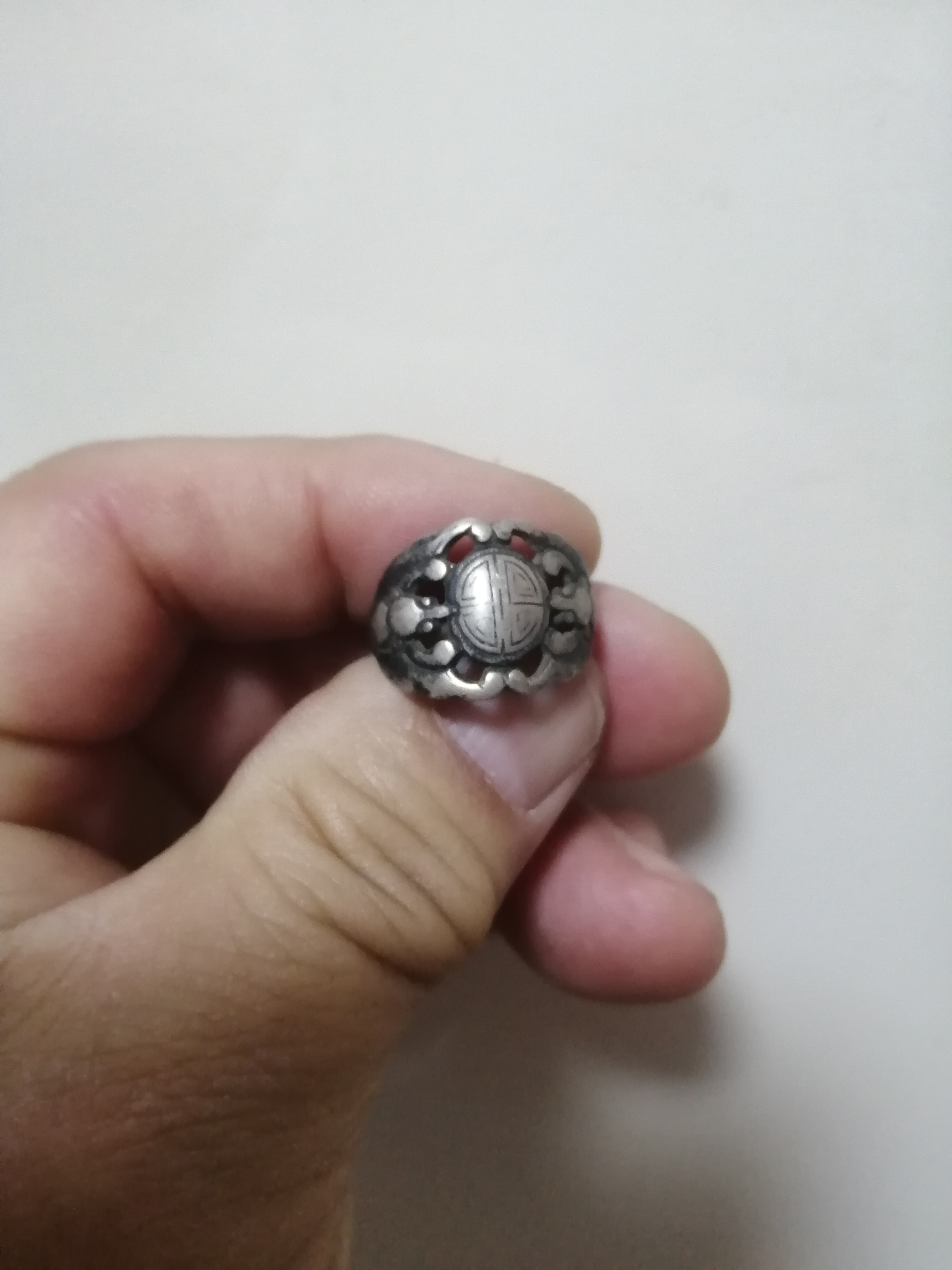 清代福寿双全银戒指,寓意吉祥,值得拥有.