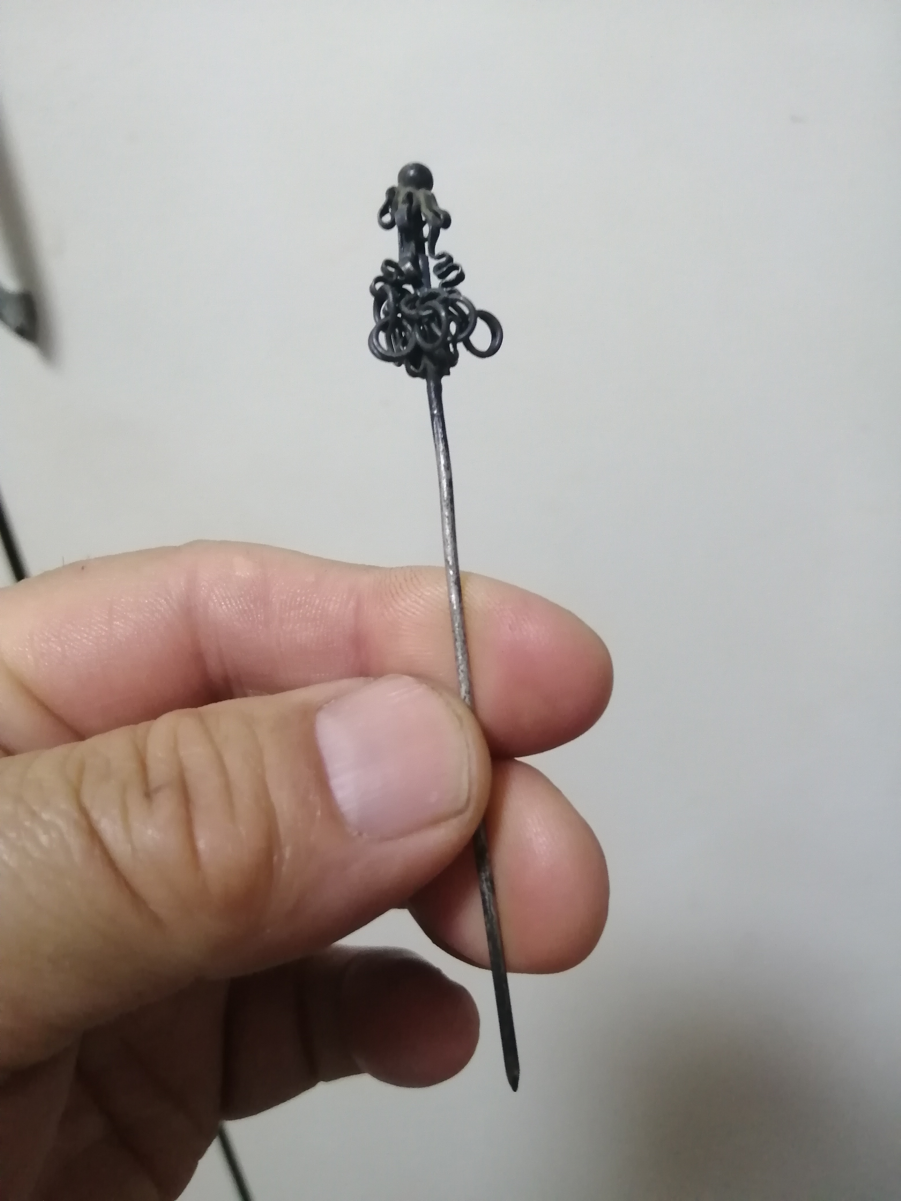 清代九连环银簪子