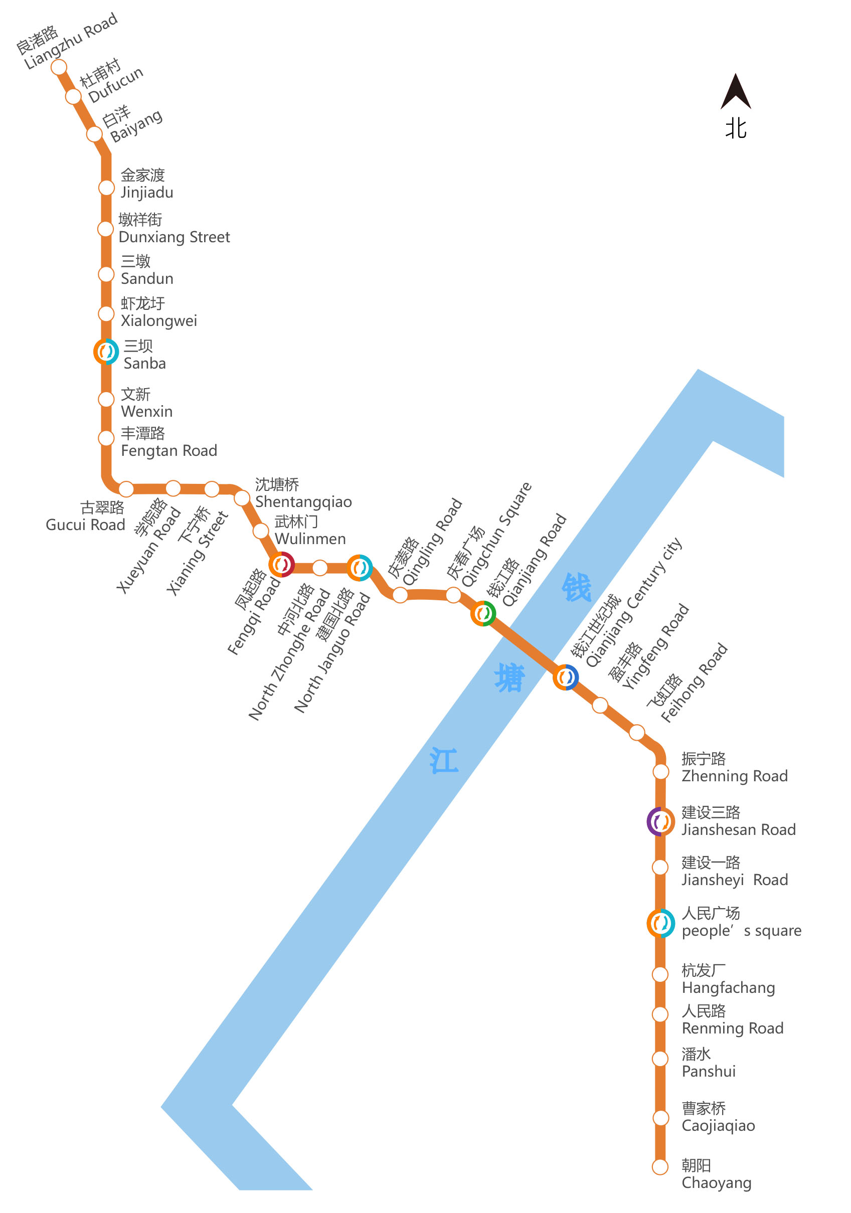 杭州地铁 杭州地铁各线路站点图(第二期)