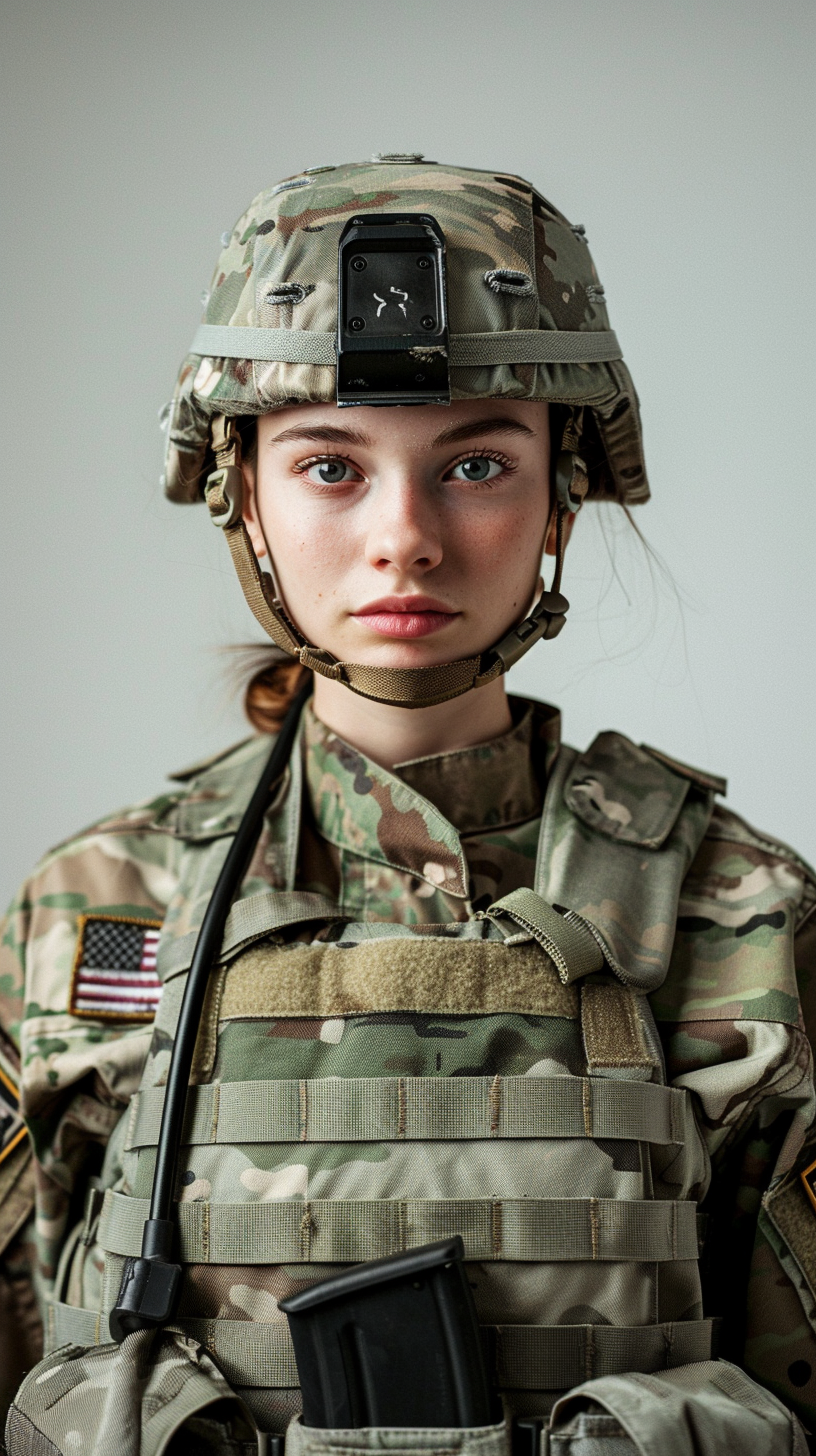 美军最新 🔥女兵力量,坚毅之美💪  👩‍🔫 看这位女战士,头