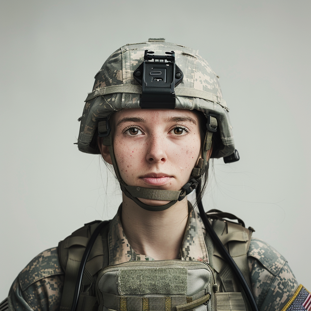 之美💪  👩‍🔫 看这位女战士,头戴高科技护目镜和面罩的头盔