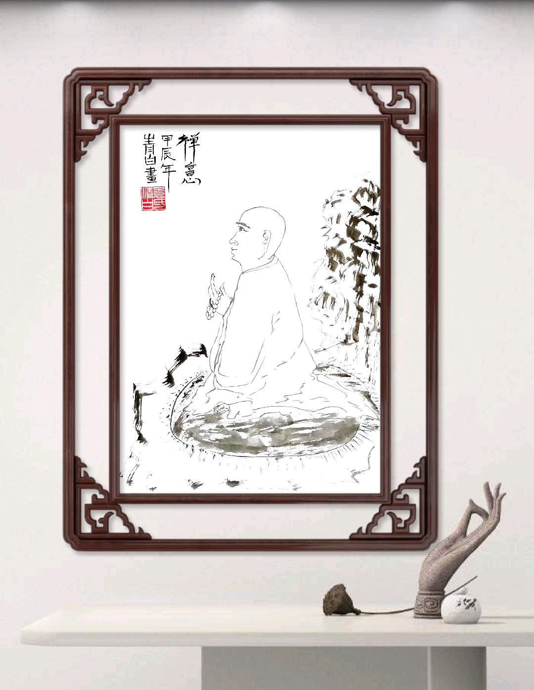 🎨 偶遇这幅水墨画,仿佛被带入了一个静谧的禅意世界