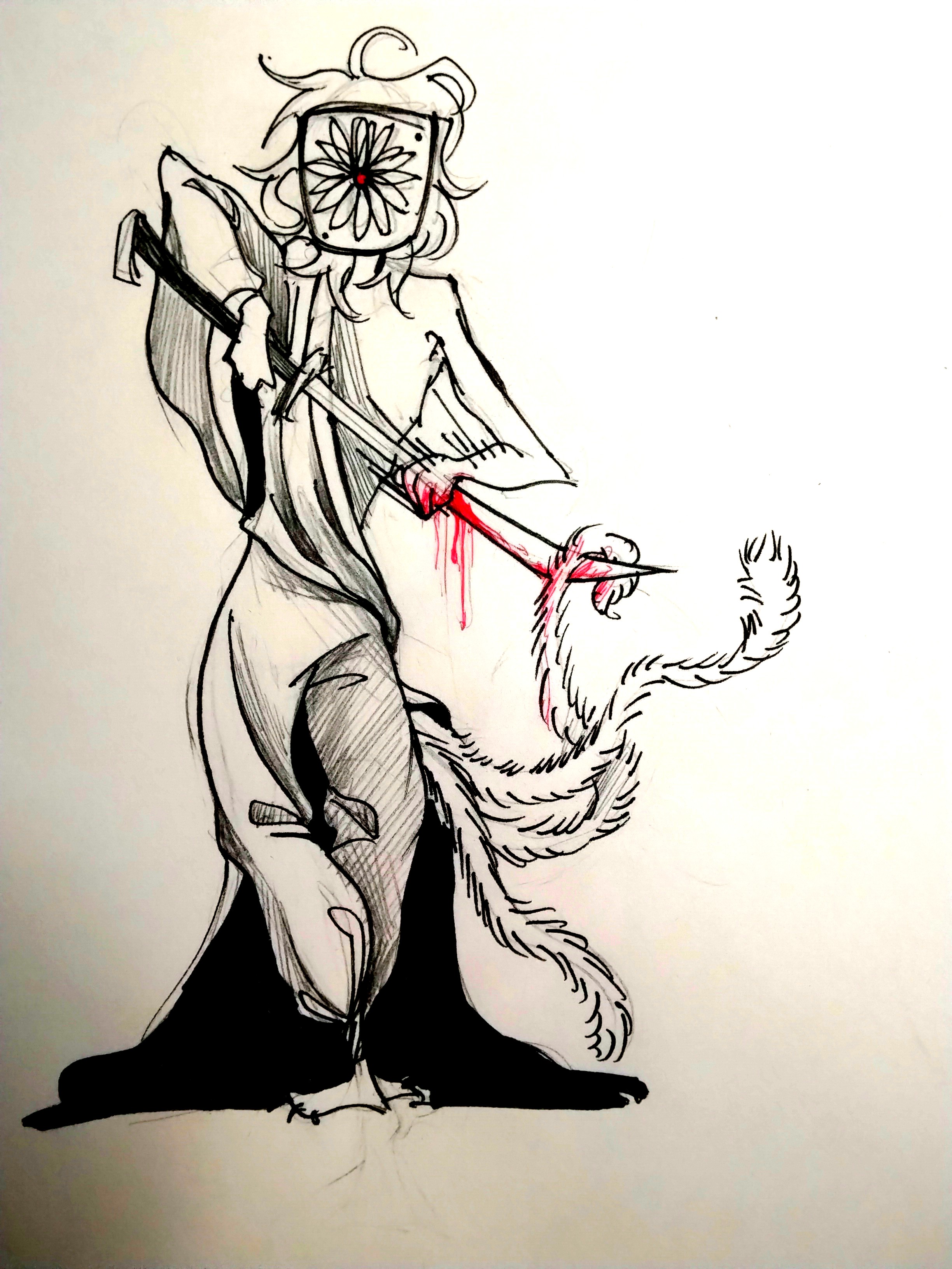 最近画的 没想画第二个所以就没拍未勾线的