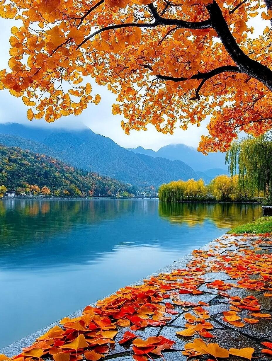 在一年四季中秋天的天,是最高的,最蓝的,最清的,最明