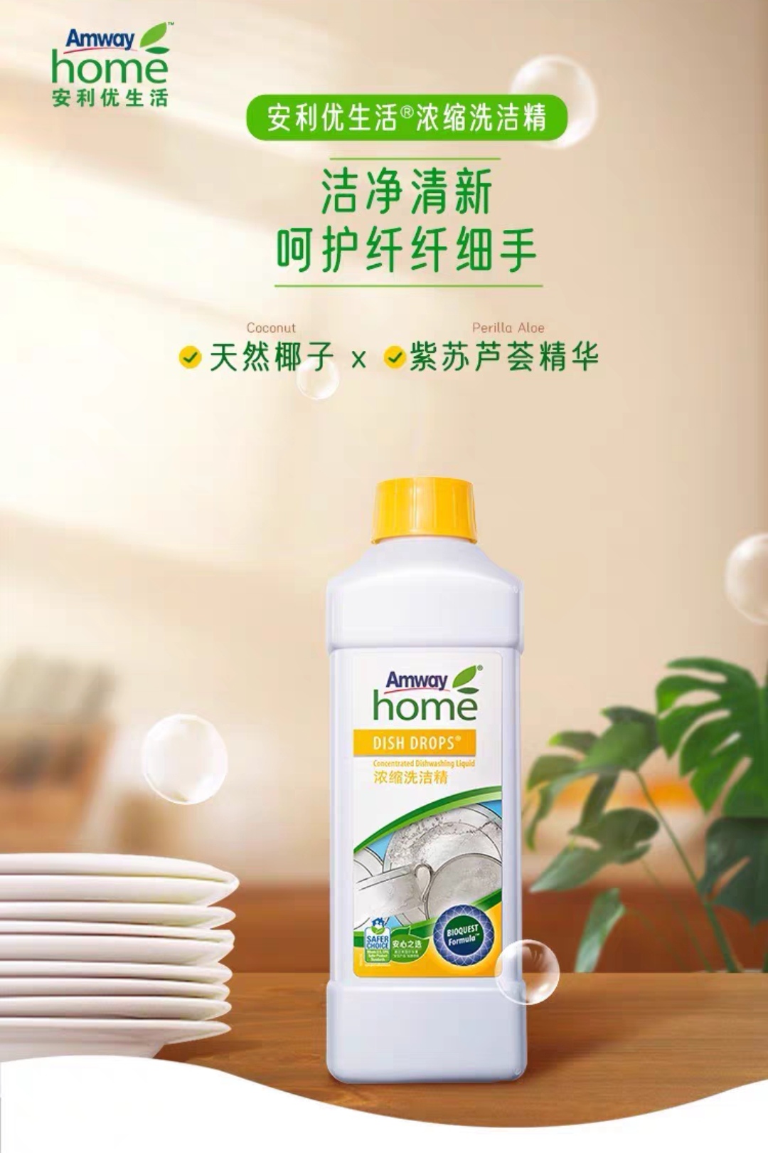 安利碟新洗洁精 喷雾瓶 塑料瓶 钢丝球70元包邮 安利碟新优生活03