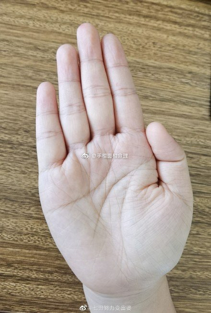 七哥努力变富婆#手相预测#从手掌纹中上看,智慧线下垂到月丘,喜欢胡