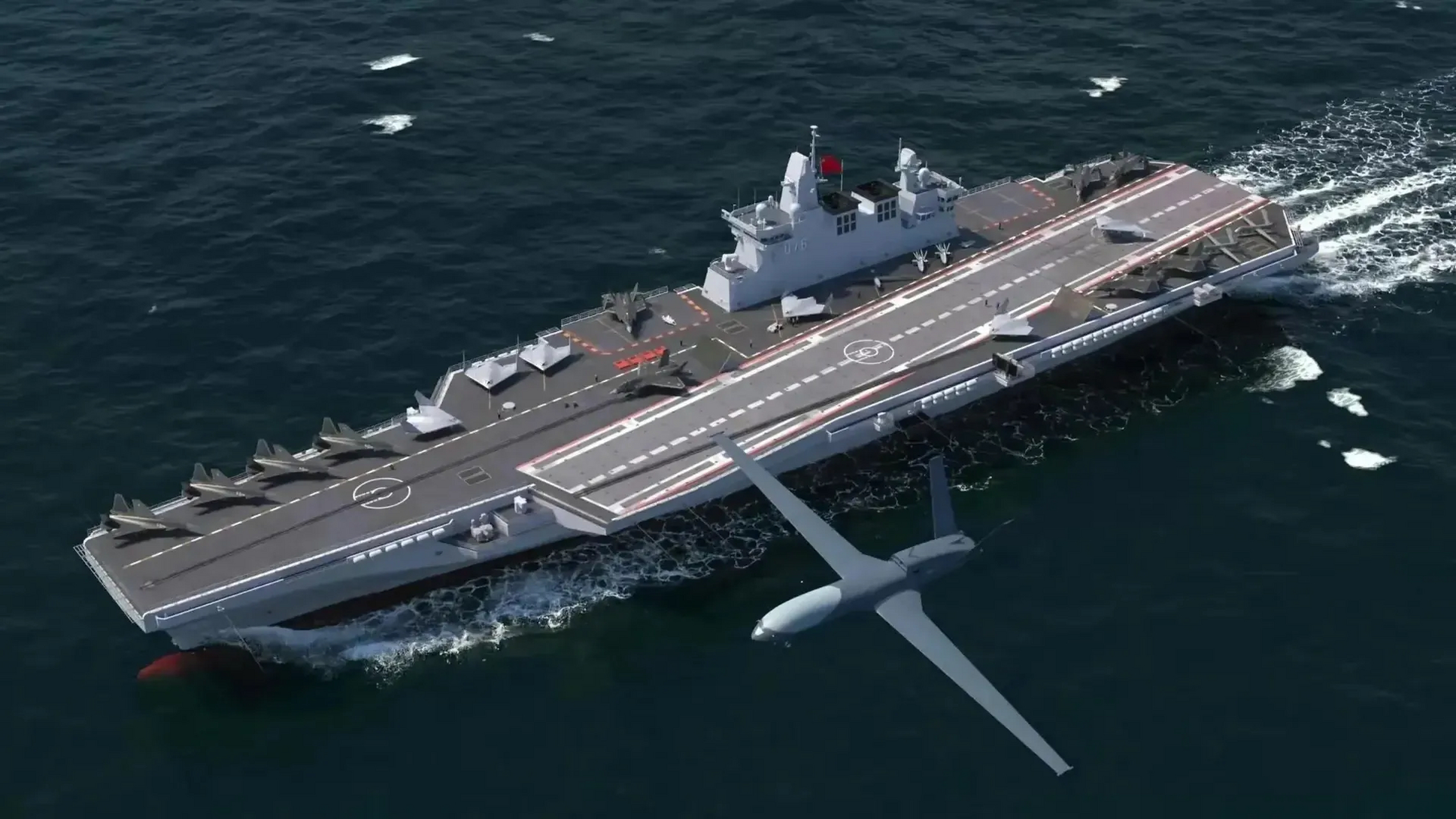 武器装备# 这么看来076型两栖攻击舰确实大,不仅比075和美国海军的