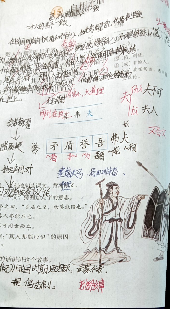 五年级下册语文15《自相矛盾》课堂笔记[嘻嘻][嘻嘻][嘻嘻][吃鲸][吃