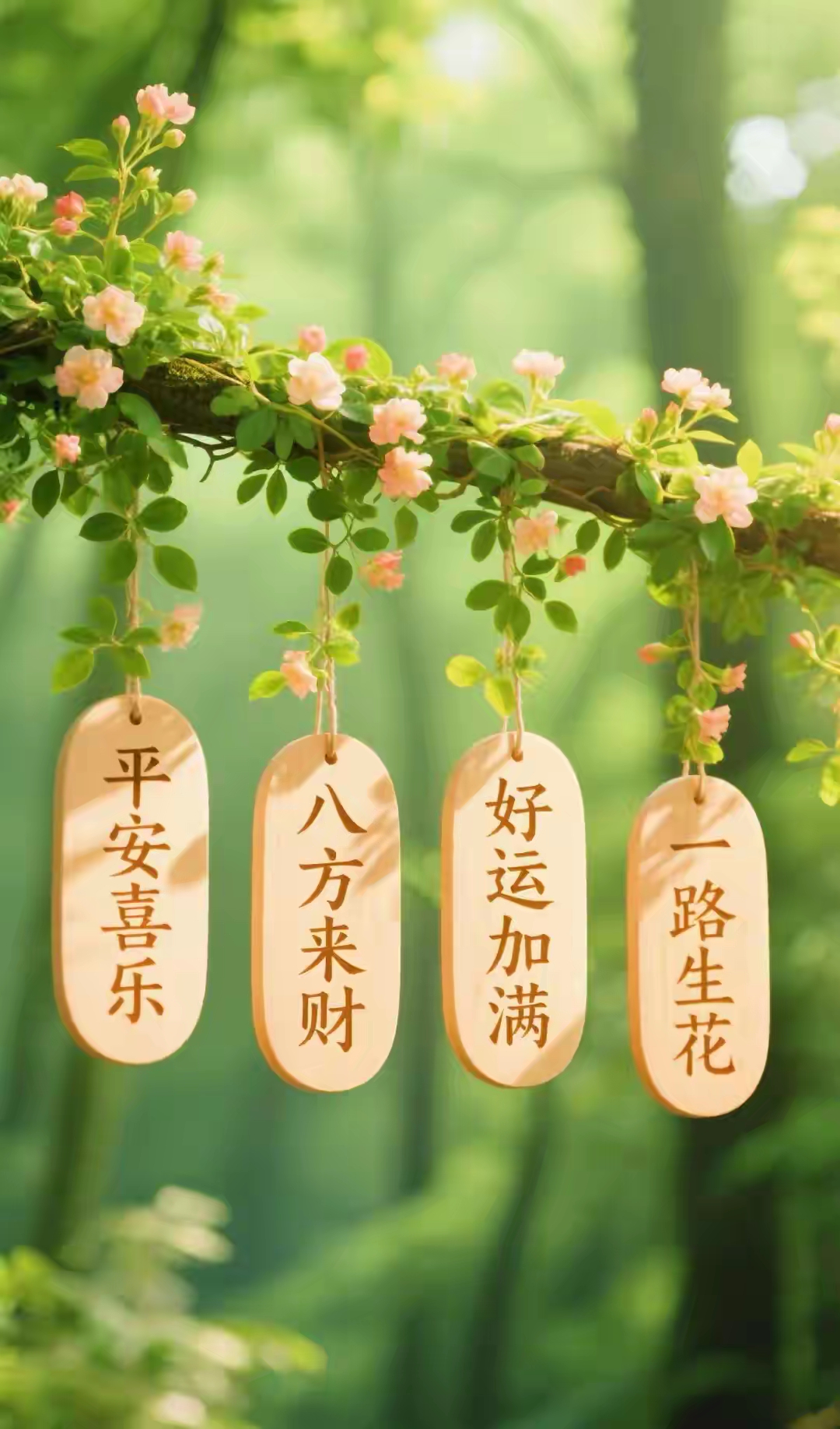 好运壁纸|祝你越用越顺利 绿色养眼,祝福祝愿