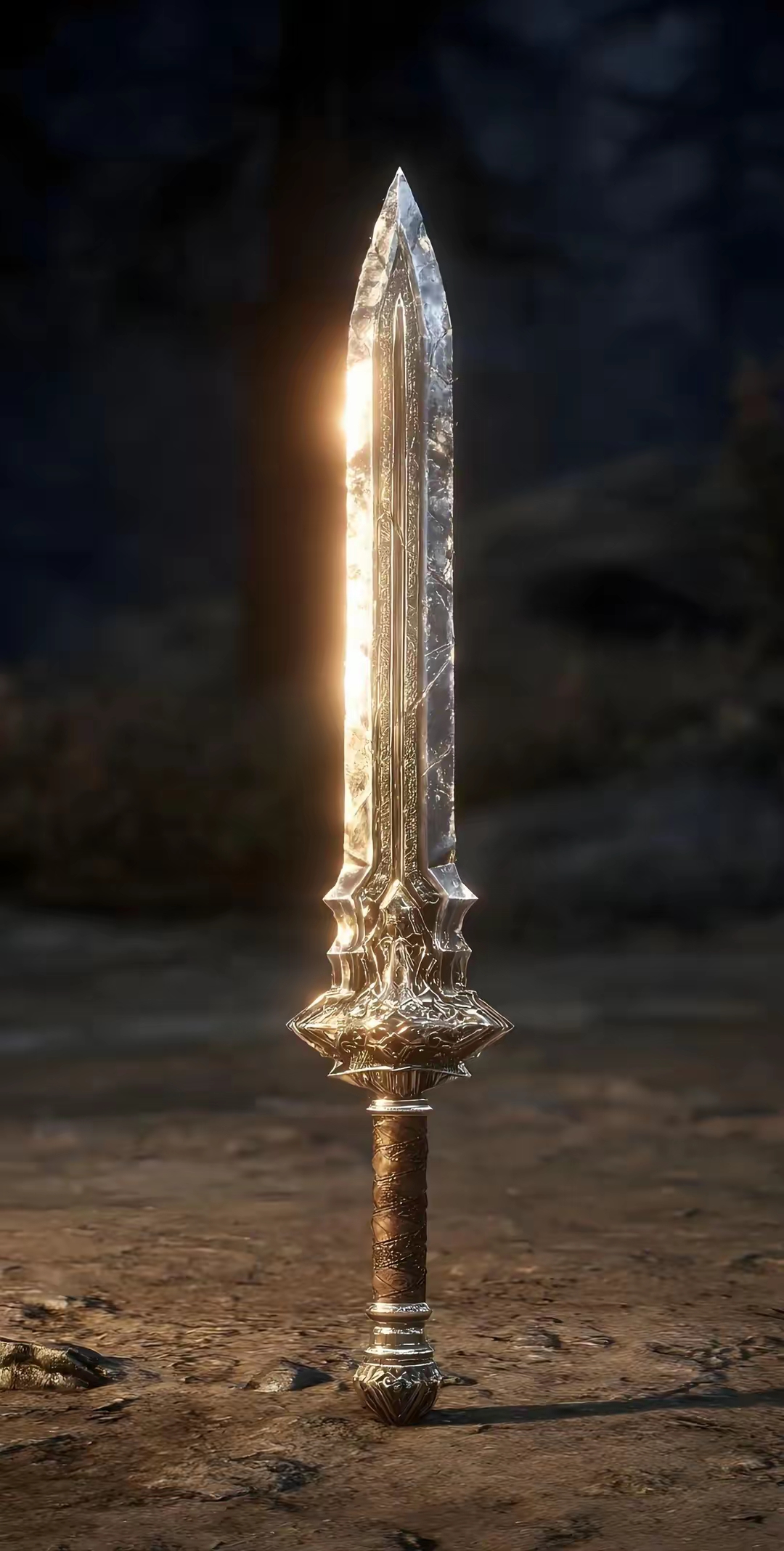 宝剑 图片中展示了一把设计精美的剑,剑身透明且带有光泽,仿佛