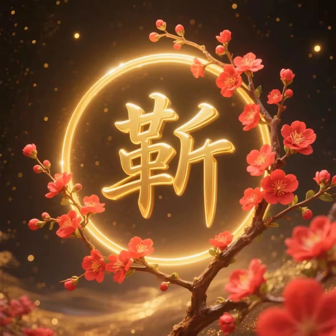 福运长绕,如梅绽盛,承祥瑞兆,红梅映耀,万事皆妙