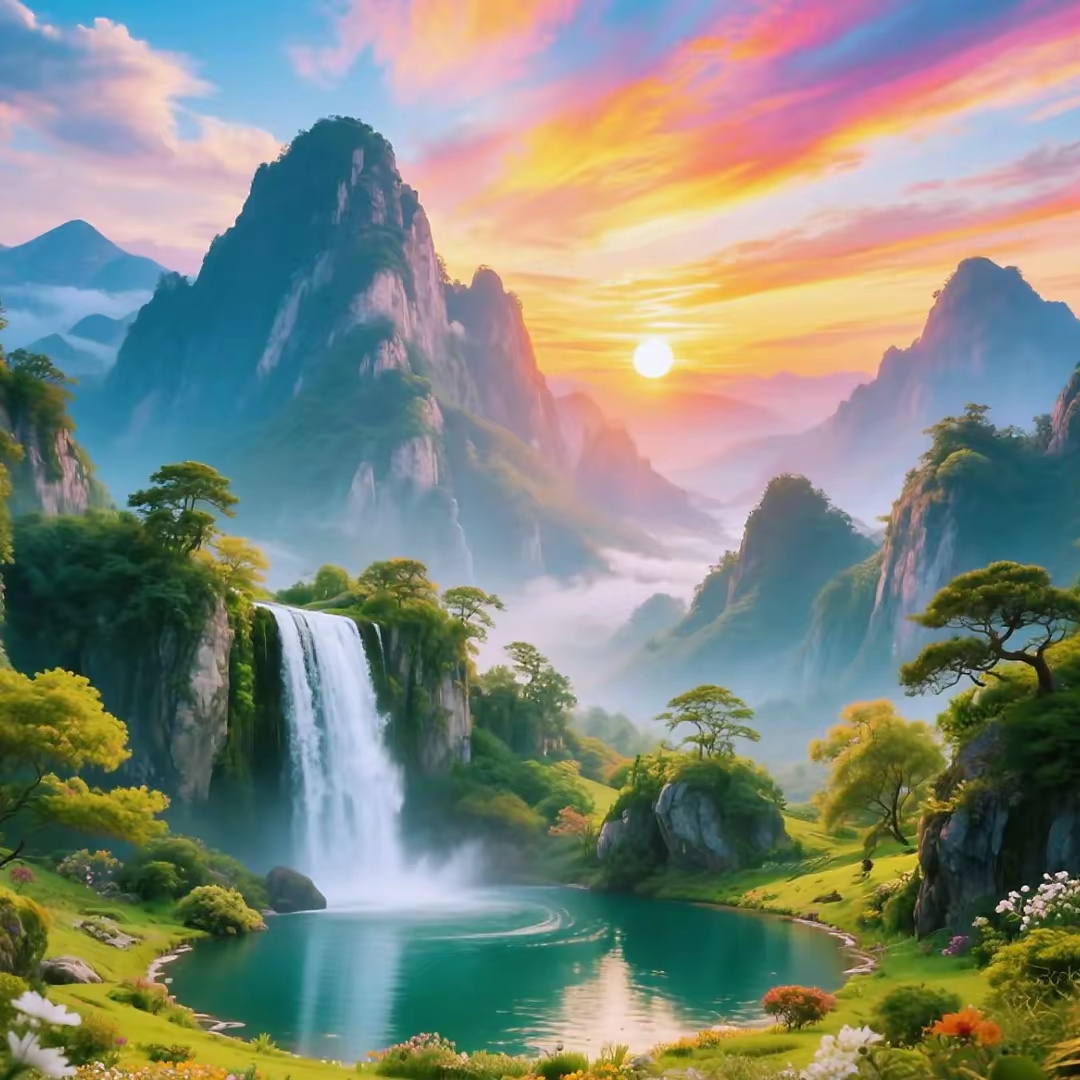 山水招财聚宝盆头像