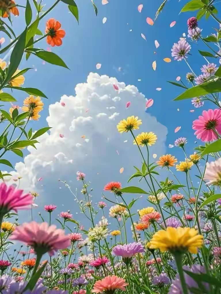 阳光下的花朵
