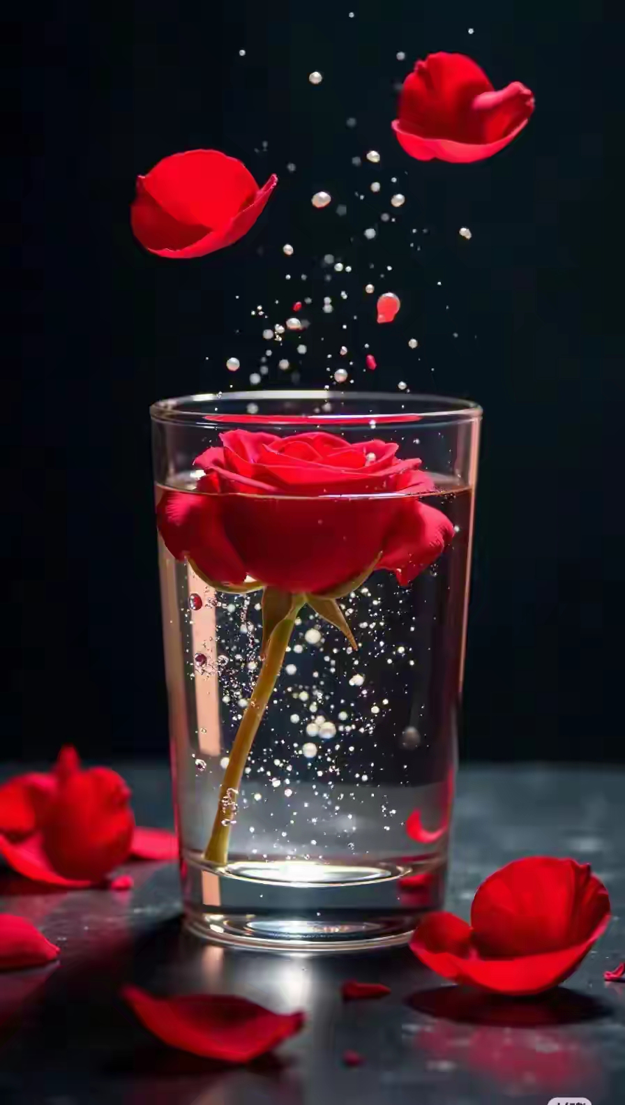 杯中玫瑰