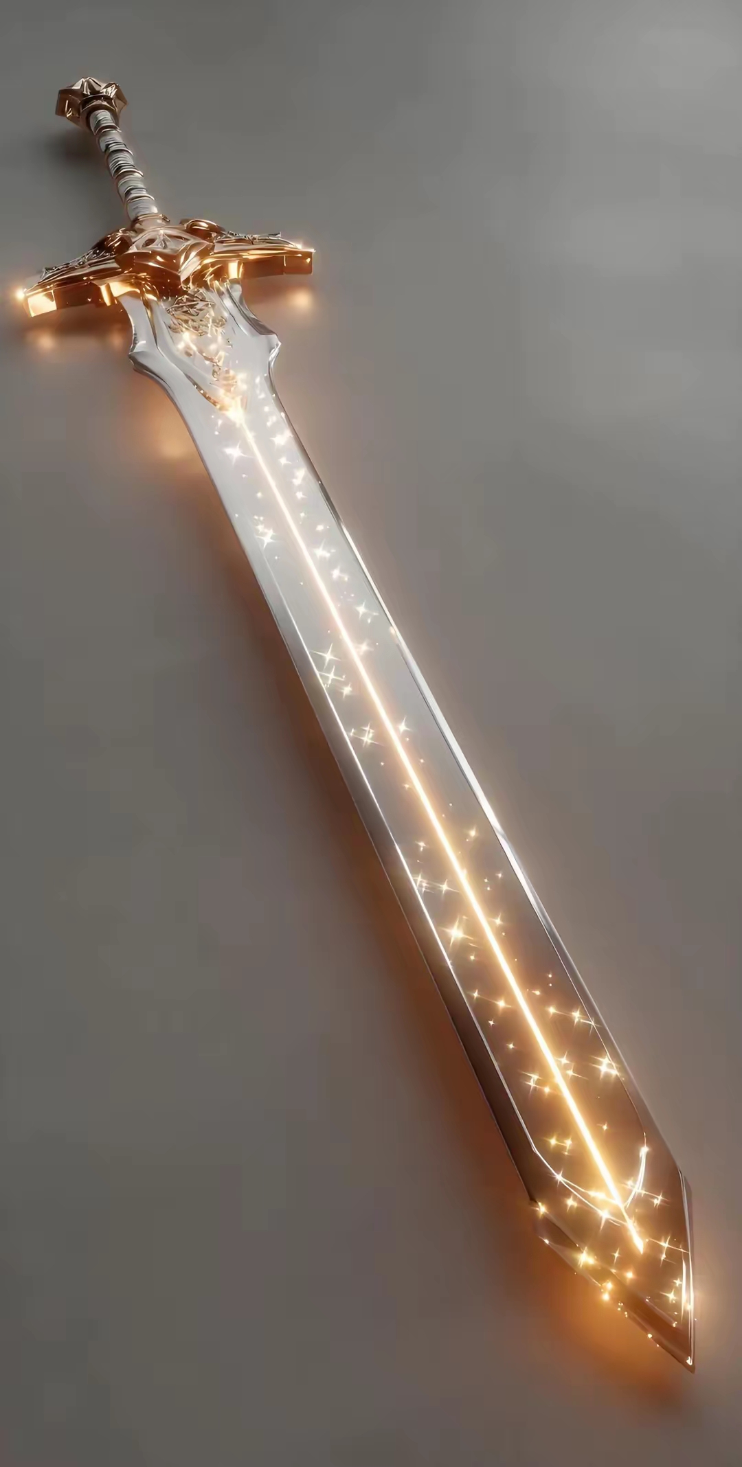 宝剑 图片中展示了一把设计精美的剑,剑身透明且带有光泽,仿佛