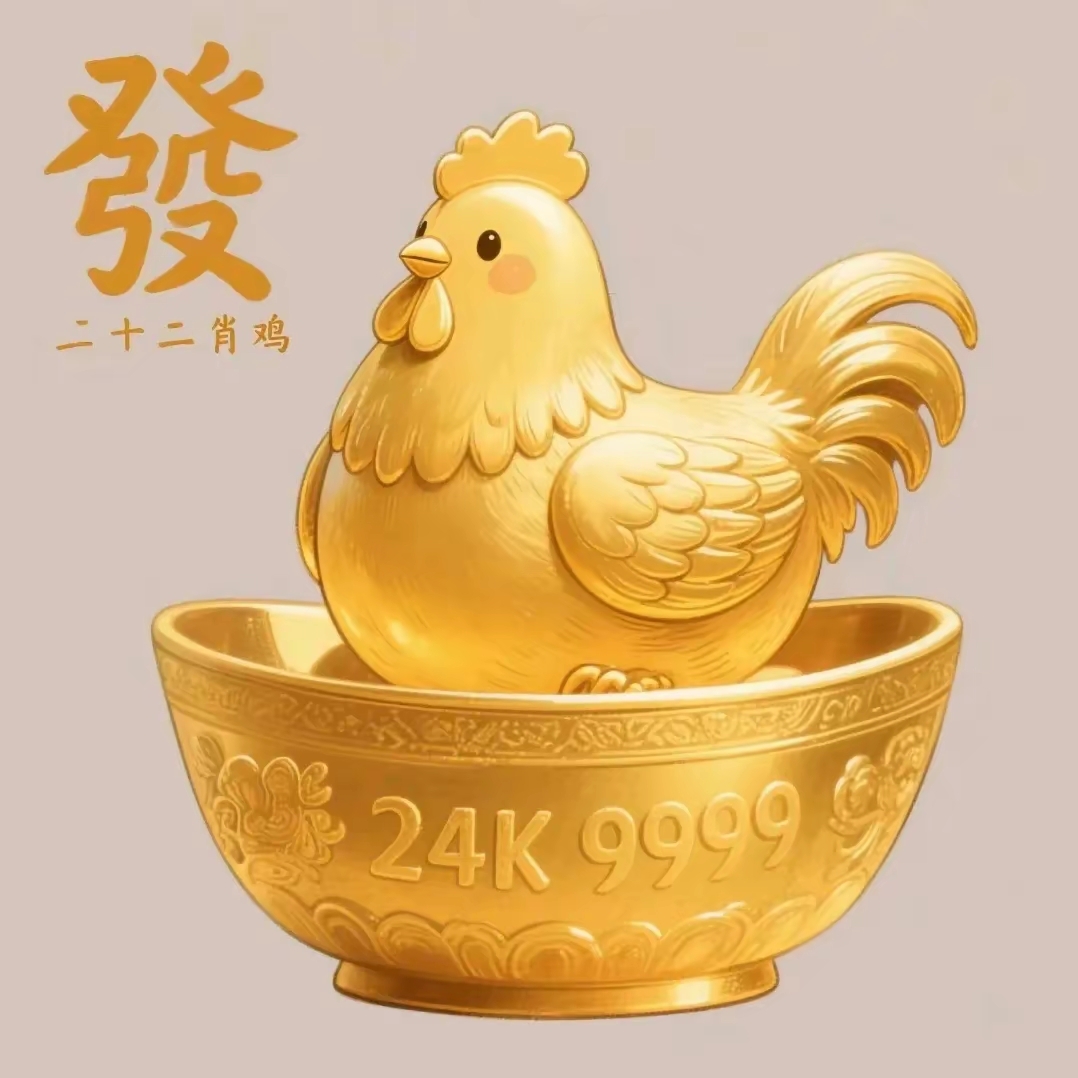 金冠闪烁,"發"的十二生肖头像 金光闪闪,福运绵长,12只灵动生肖闪亮