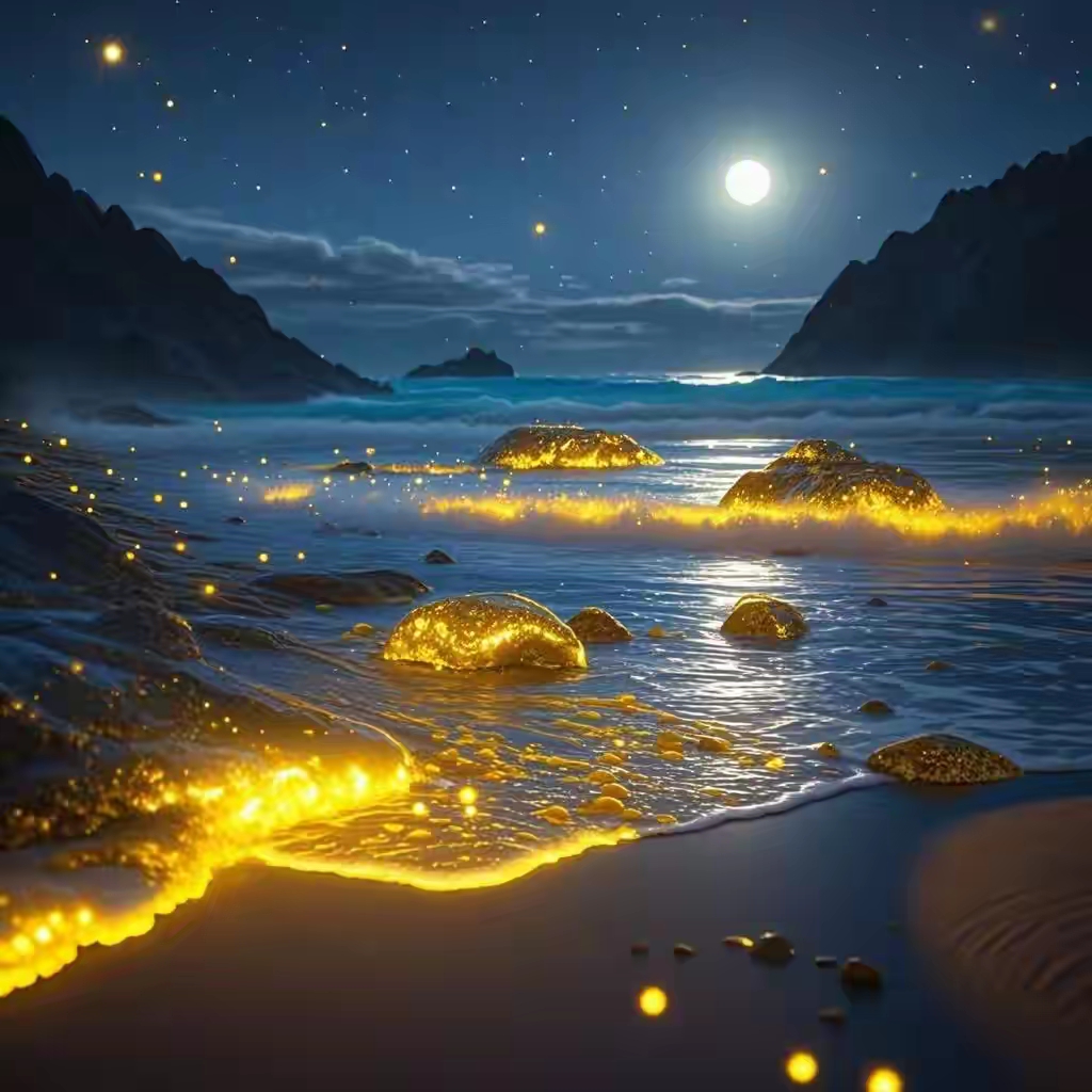 超治愈梦幻海滩夜景头像