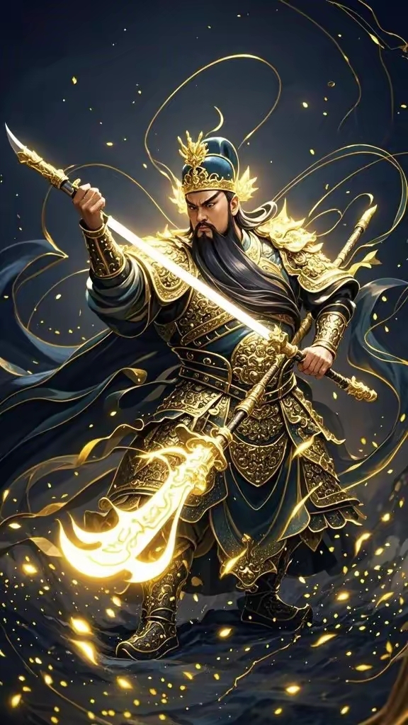 壁纸分享 i 光绘关公形象