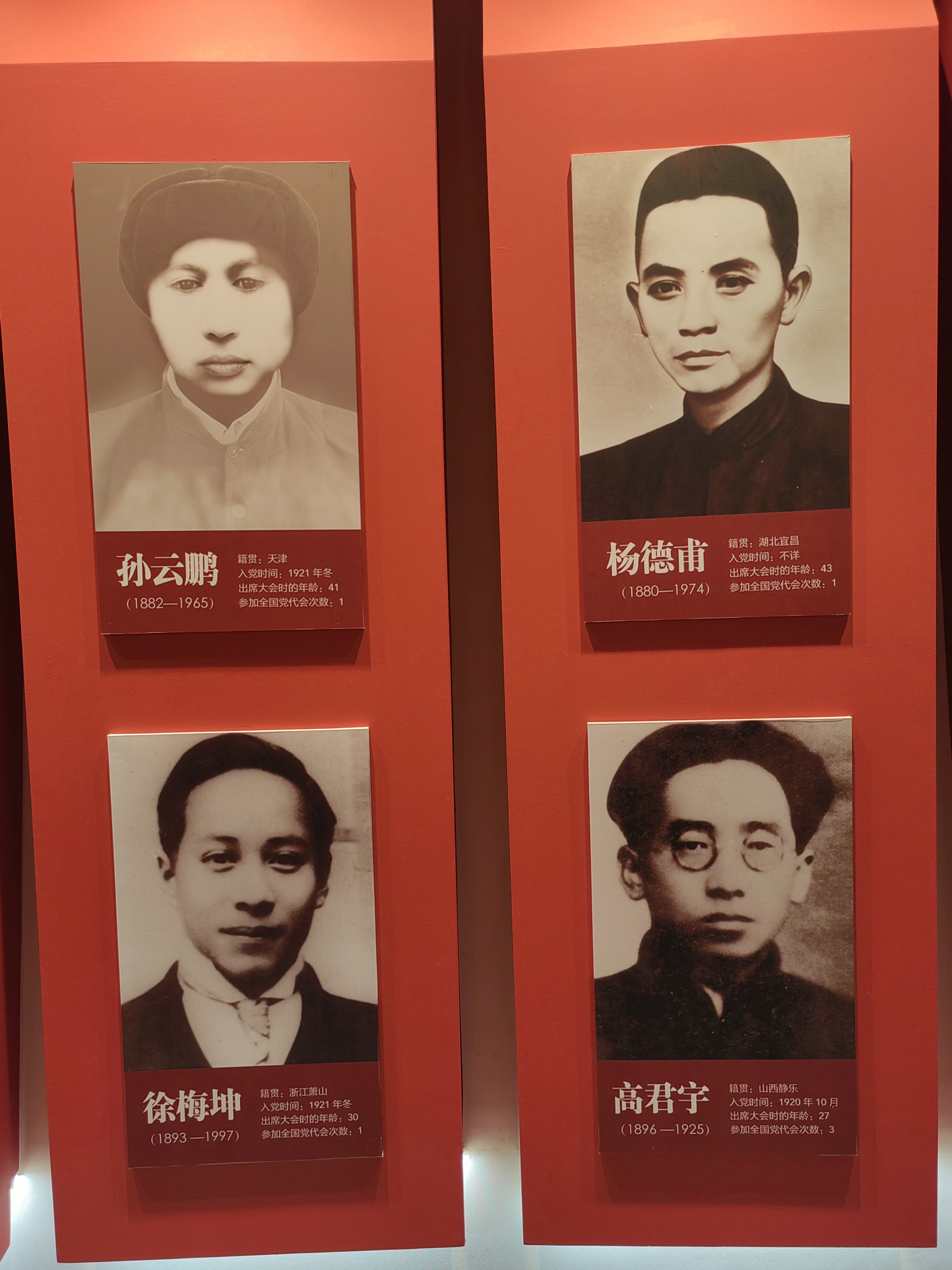 中共三大会议会址纪念馆内,总共是三十八位代表的照片