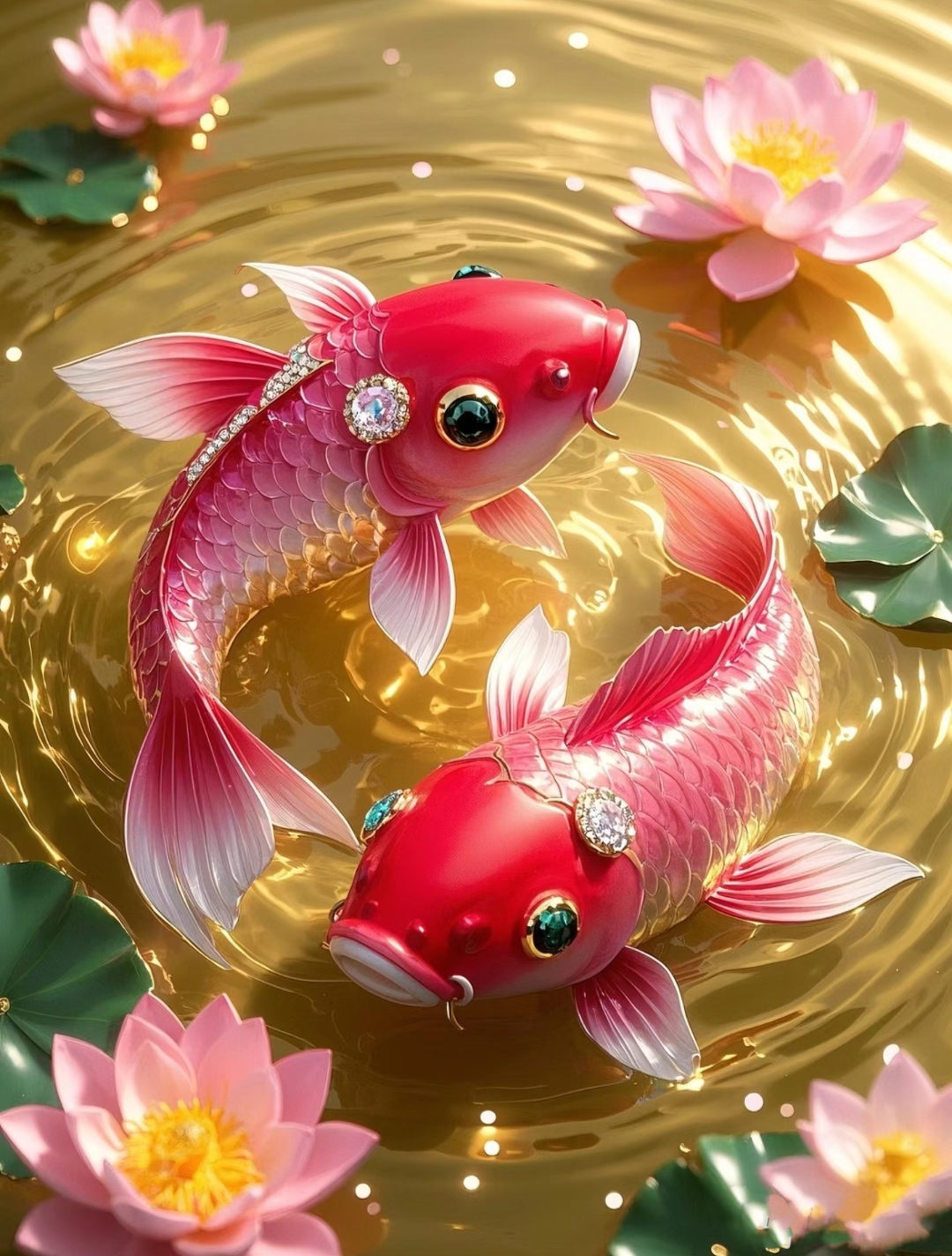 如鱼得水,见者祥瑞 花开富贵~年年有鱼~好运连连~吉祥如意