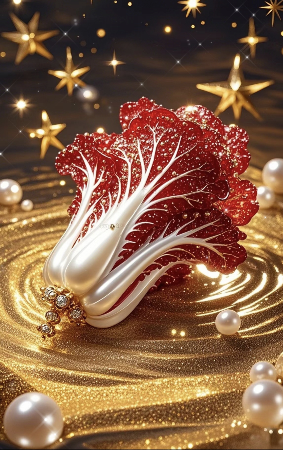 红色璀璨大白菜,百财入门 #财源滚滚进家门#百财聚来#白菜壁纸