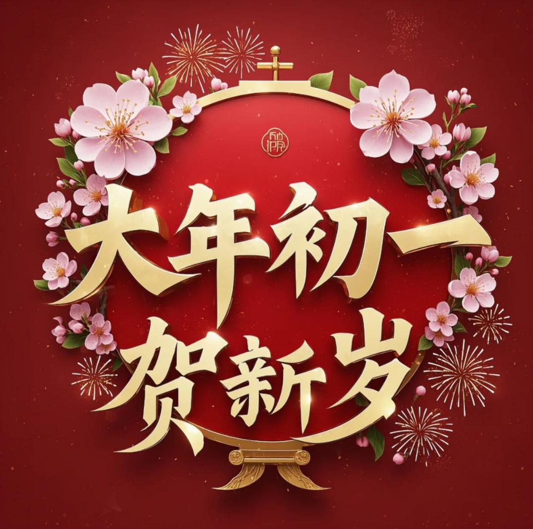大年初一贺新岁,福启新岁,万事皆顺遂 大年初一迎新春,愿新岁万事顺遂