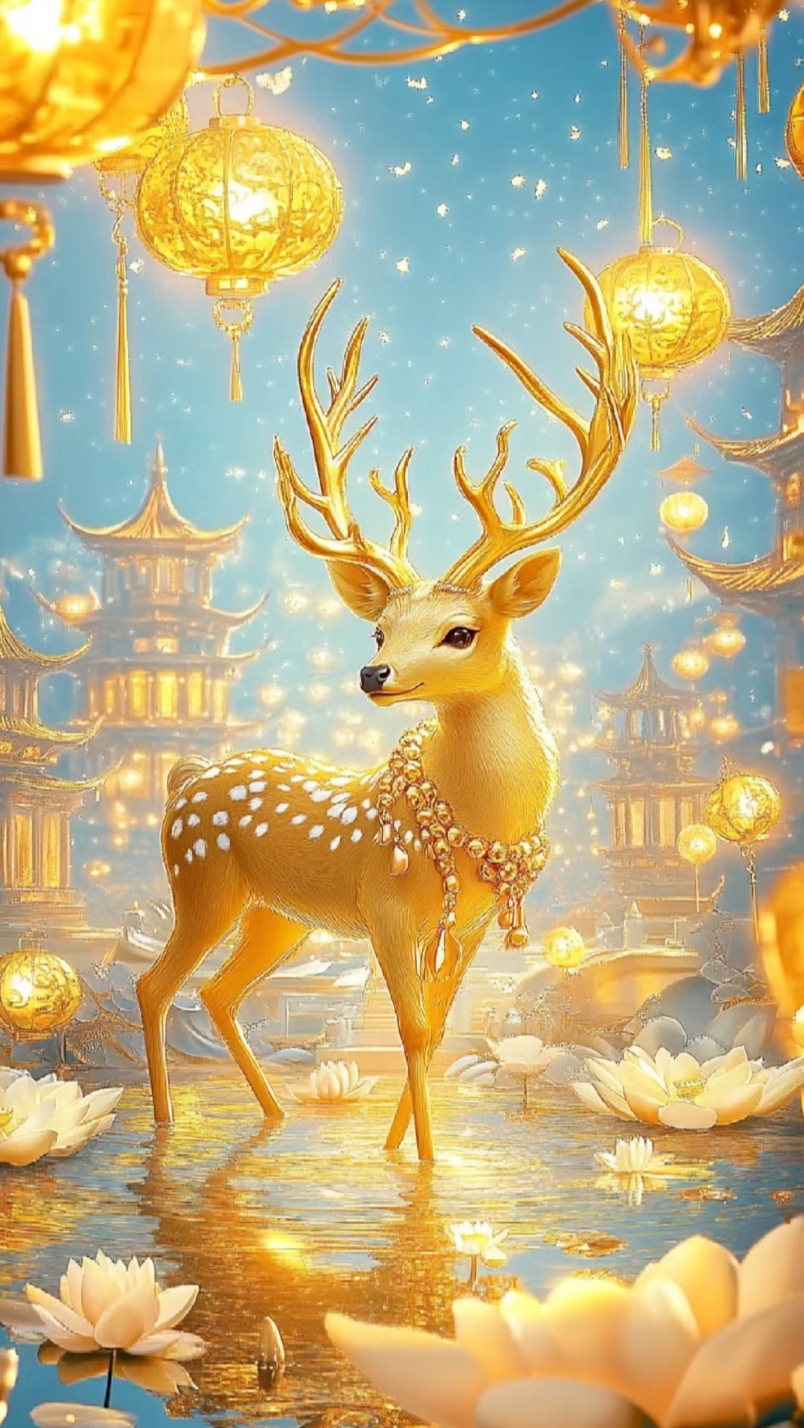 吉祥福鹿一鹿长虹一鹿顺遂一鹿发财