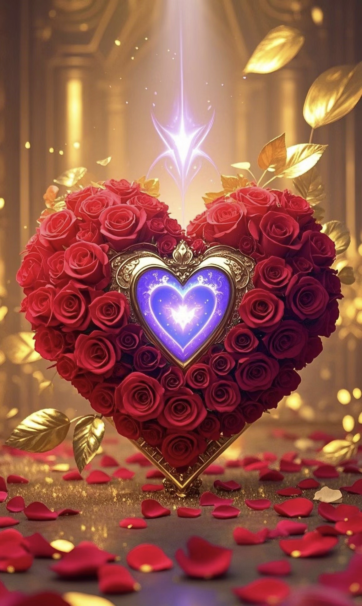 唯美心形玫瑰花壁纸