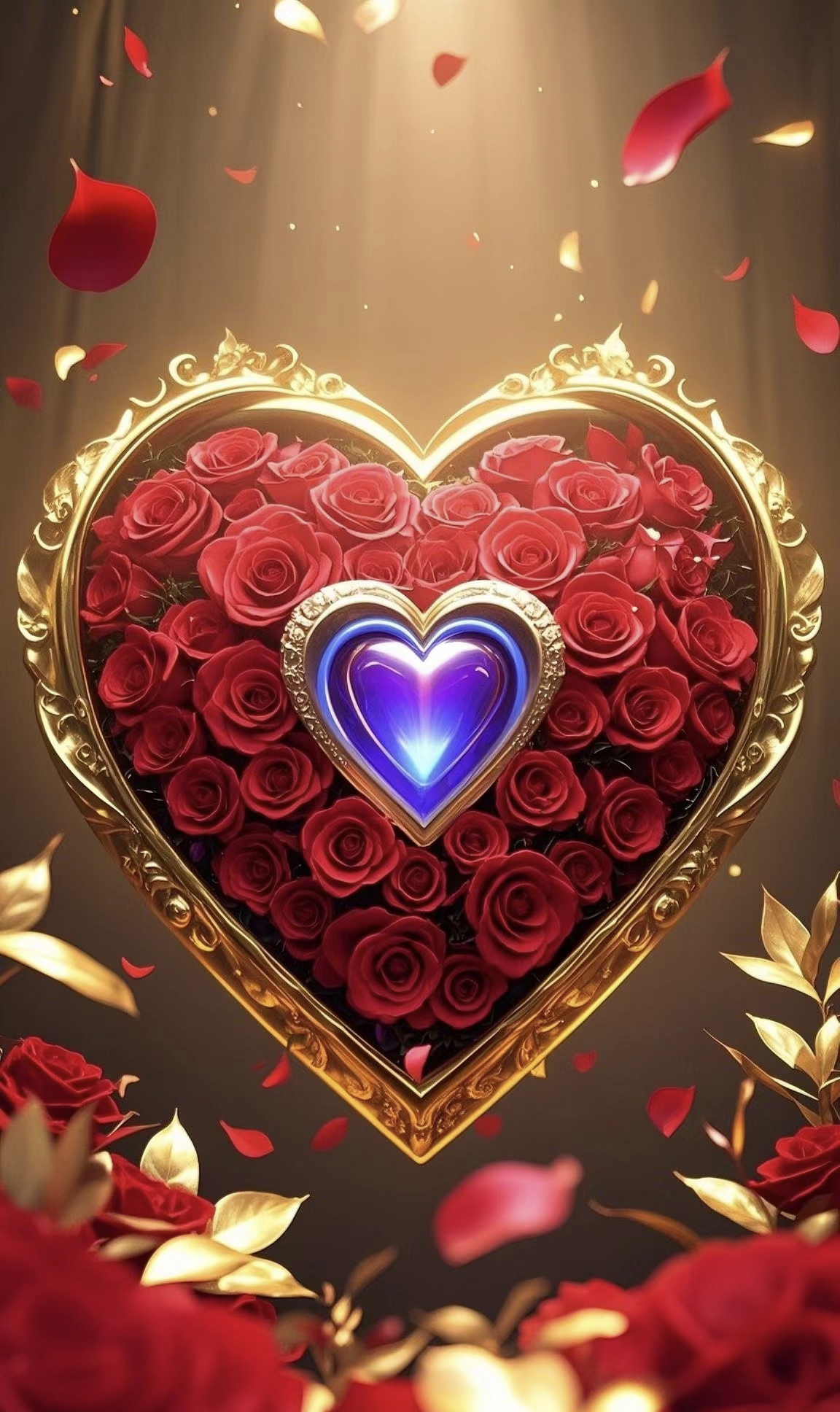 唯美心形玫瑰花壁纸