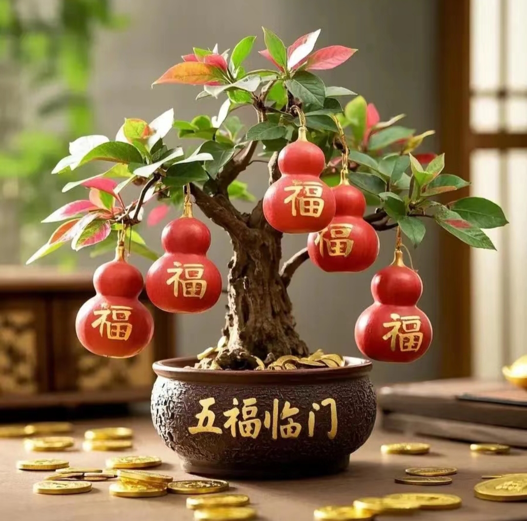 五福临门,福禄双至,招财聚福,好运连连,吉祥如意,万事顺遂!