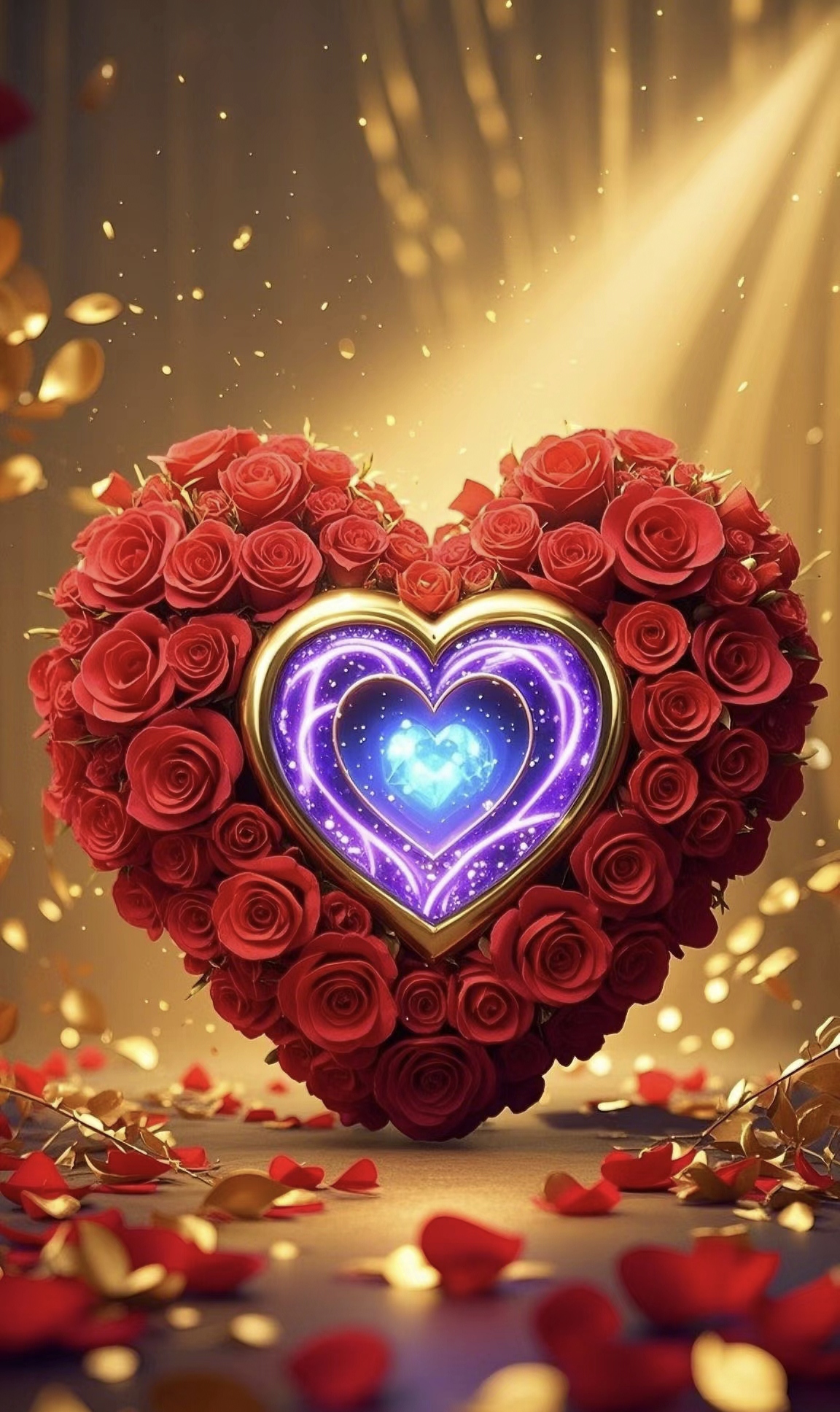 唯美心形玫瑰花壁纸