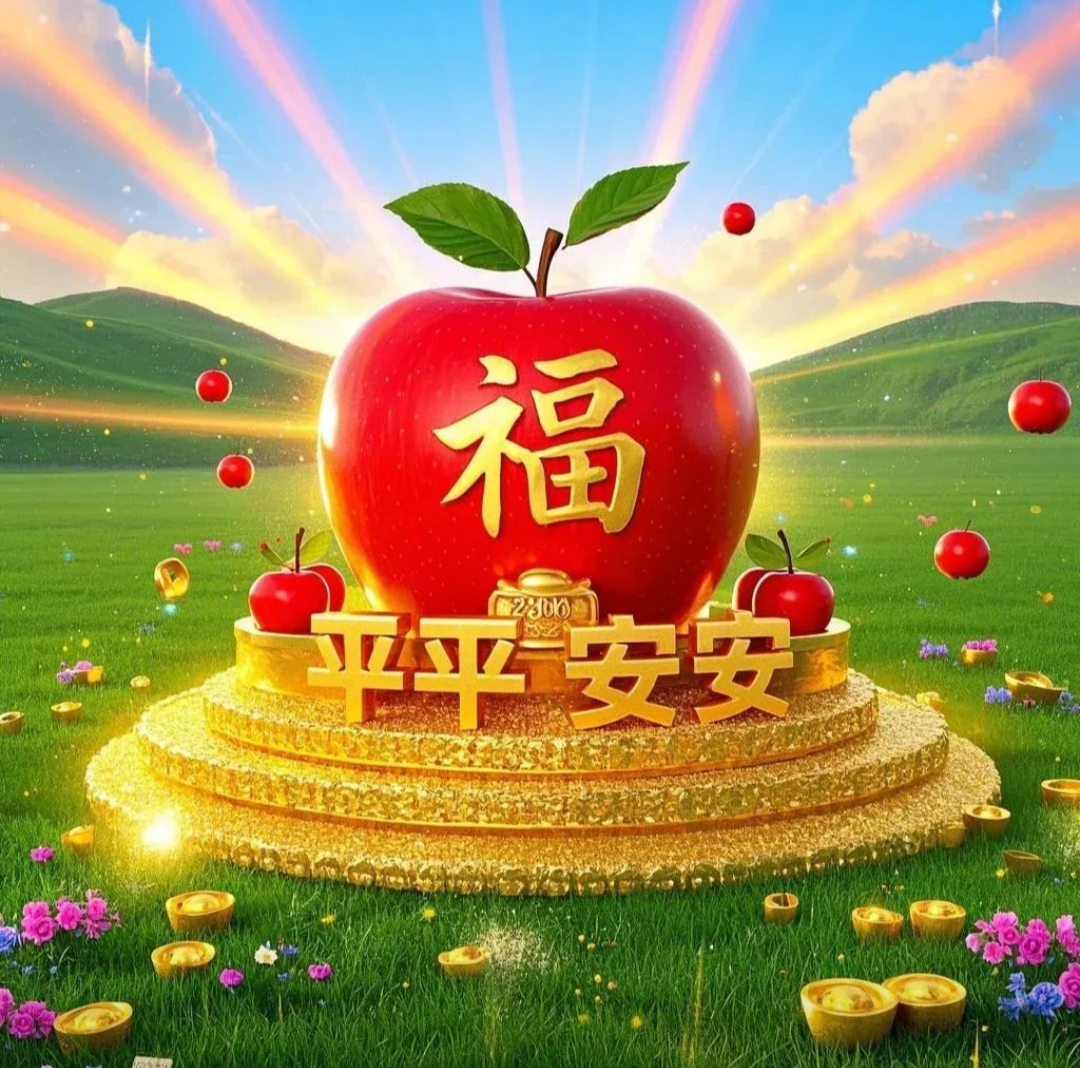 平安是福头像~吉祥红苹果,平平安安,幸福美满,喜乐康宁,万事胜意,财福