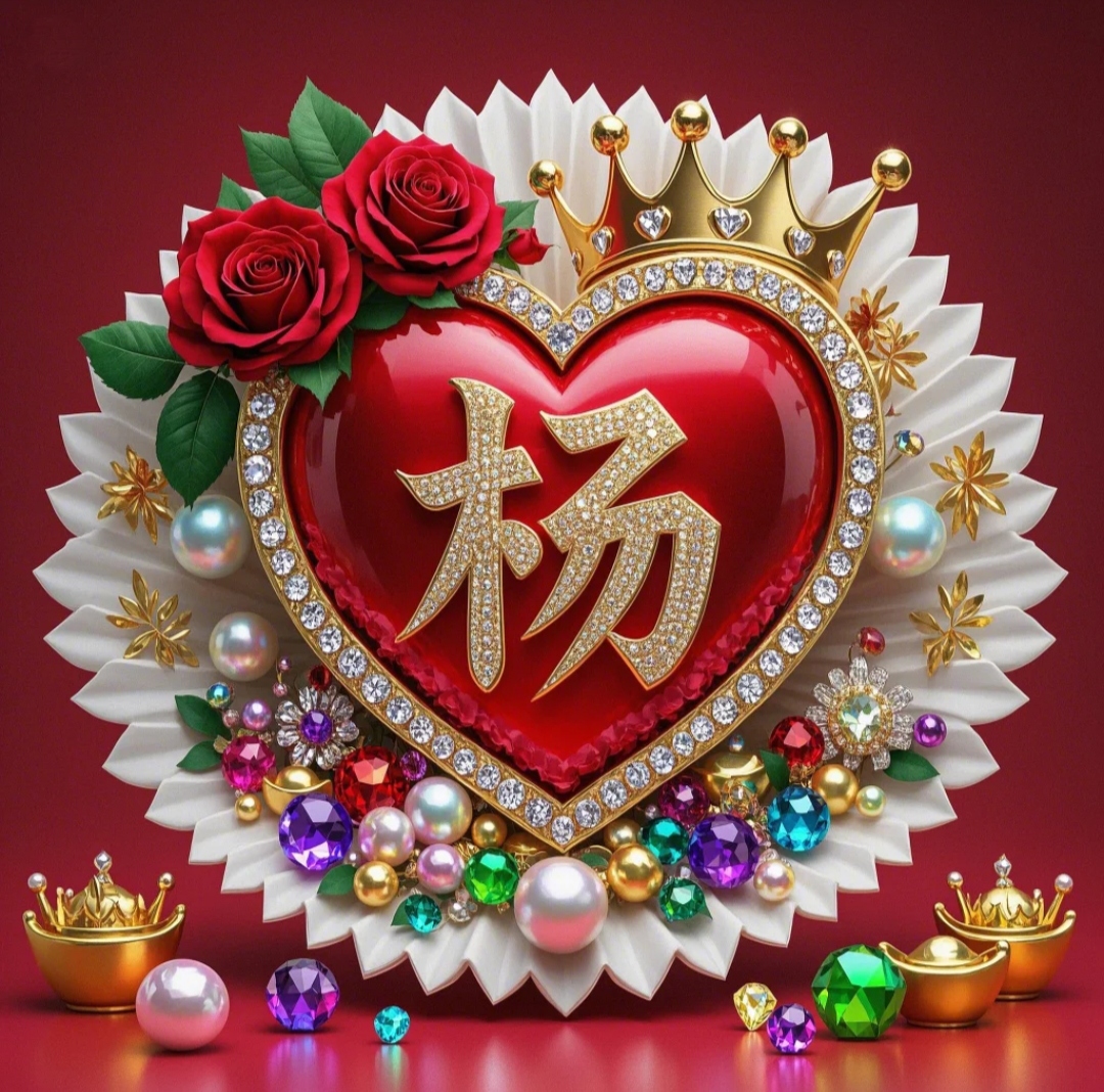唯美皇冠爱心玫瑰姓氏头像