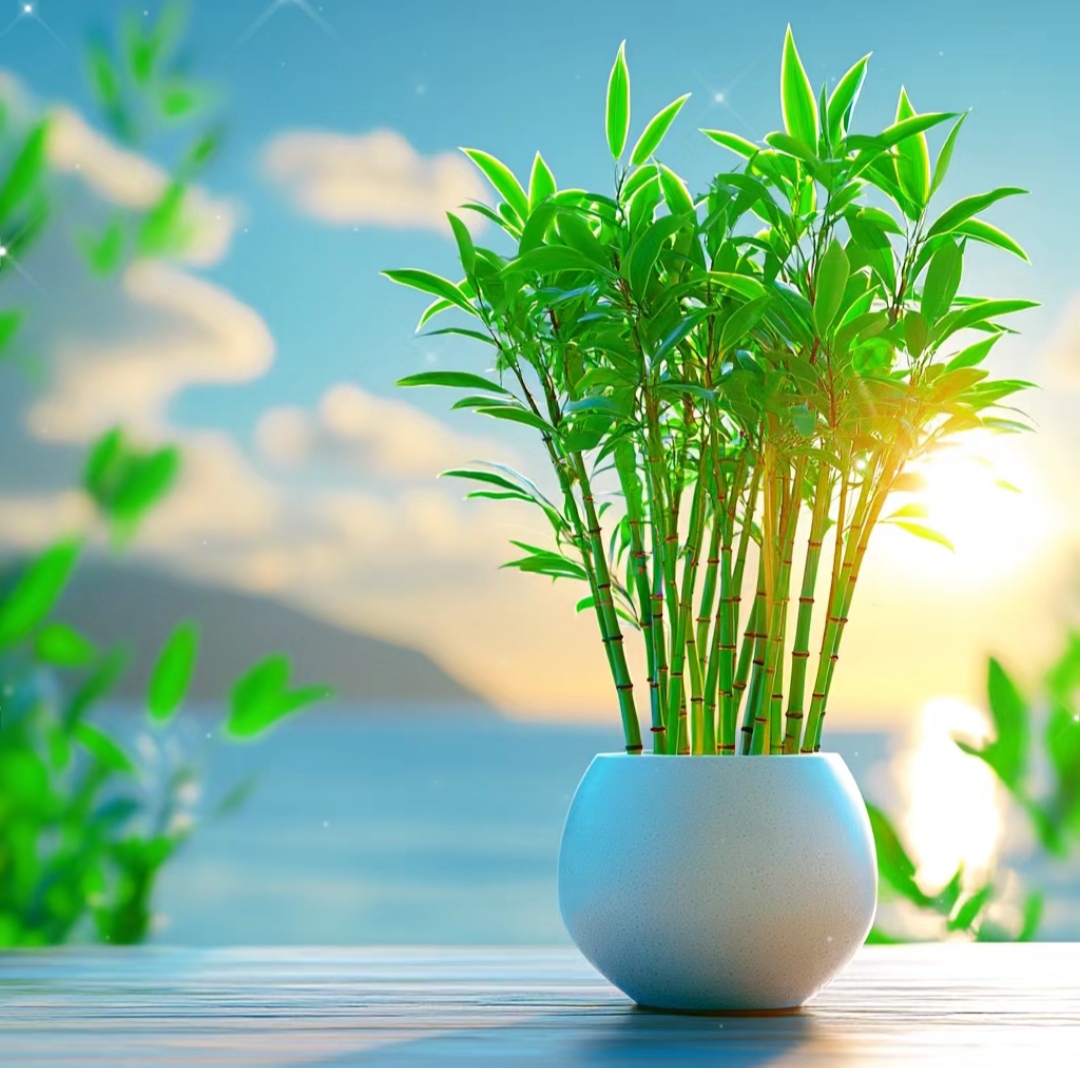 能量头像~竹叶青翠,朝阳初生,平步青云,节节高升,事业有成,前程似锦