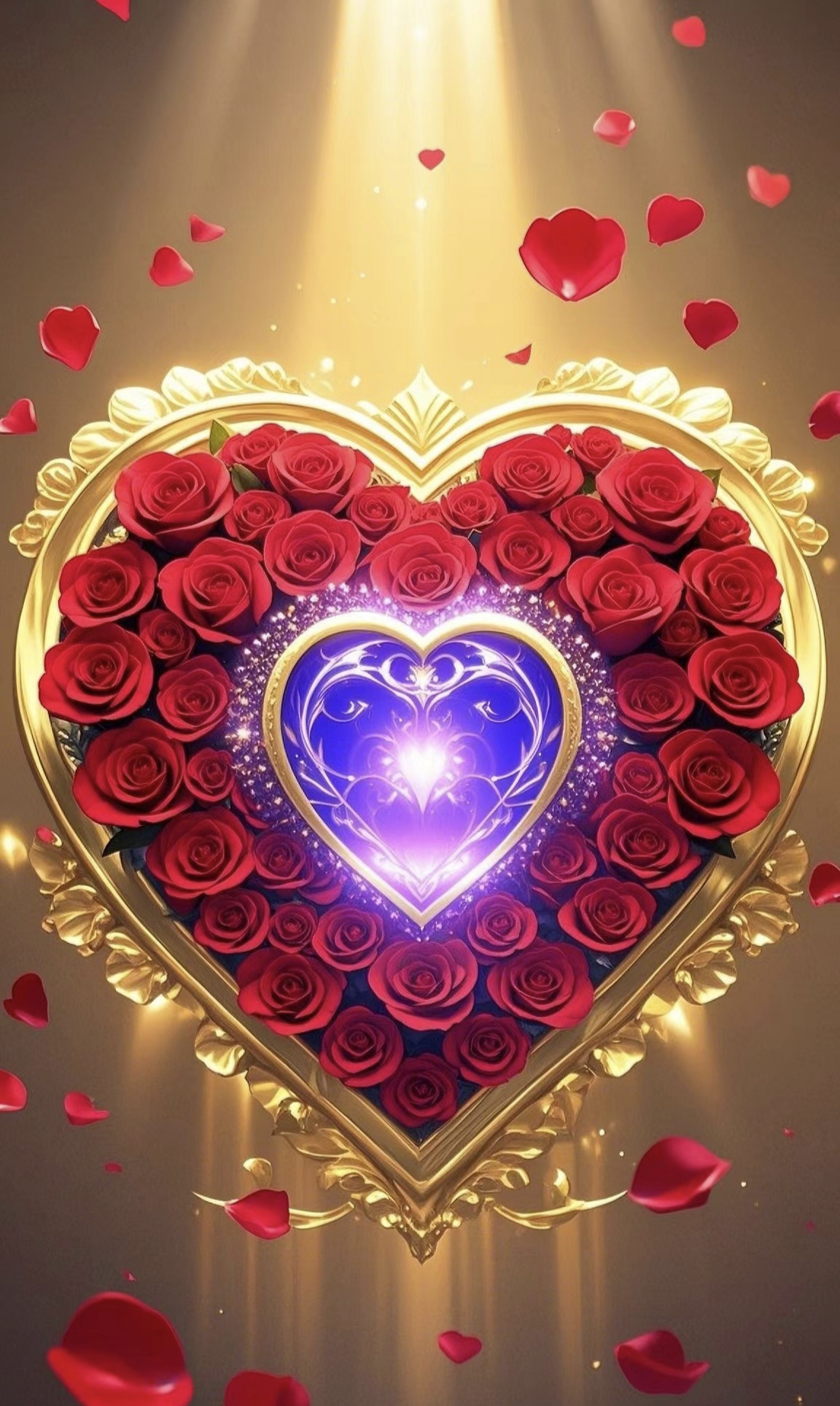 唯美心形玫瑰花壁纸