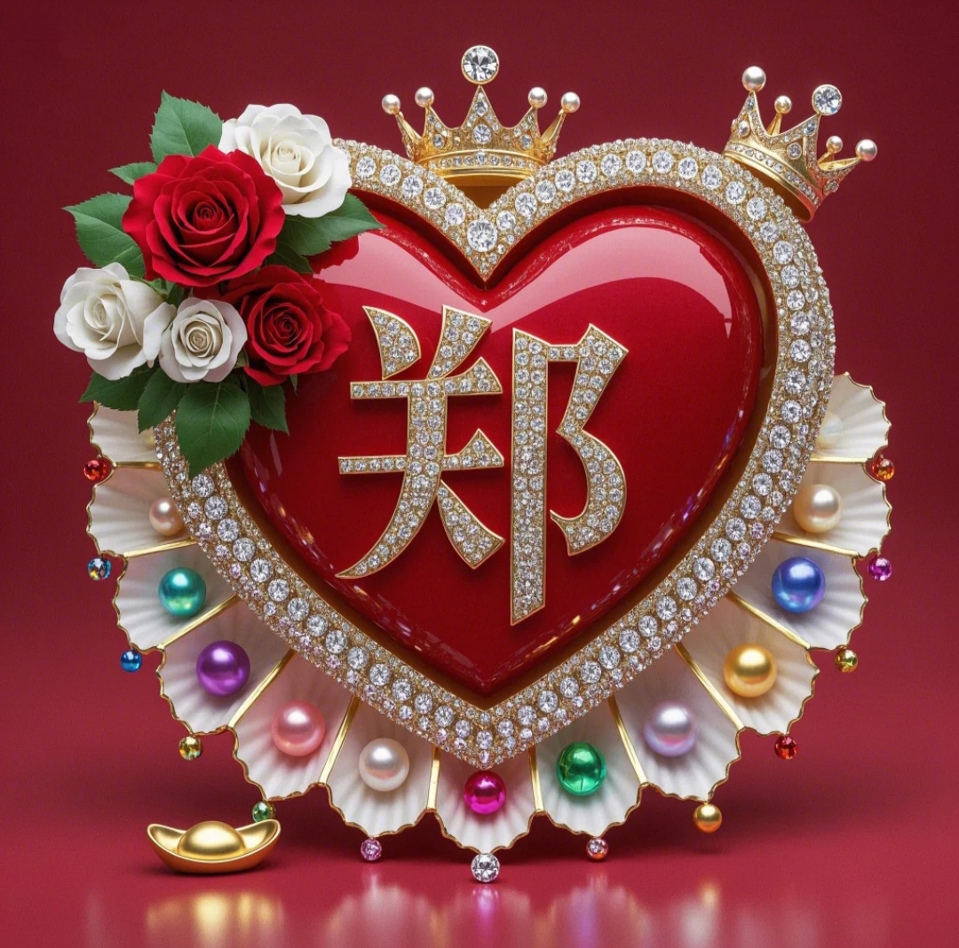 唯美皇冠爱心玫瑰姓氏头像
