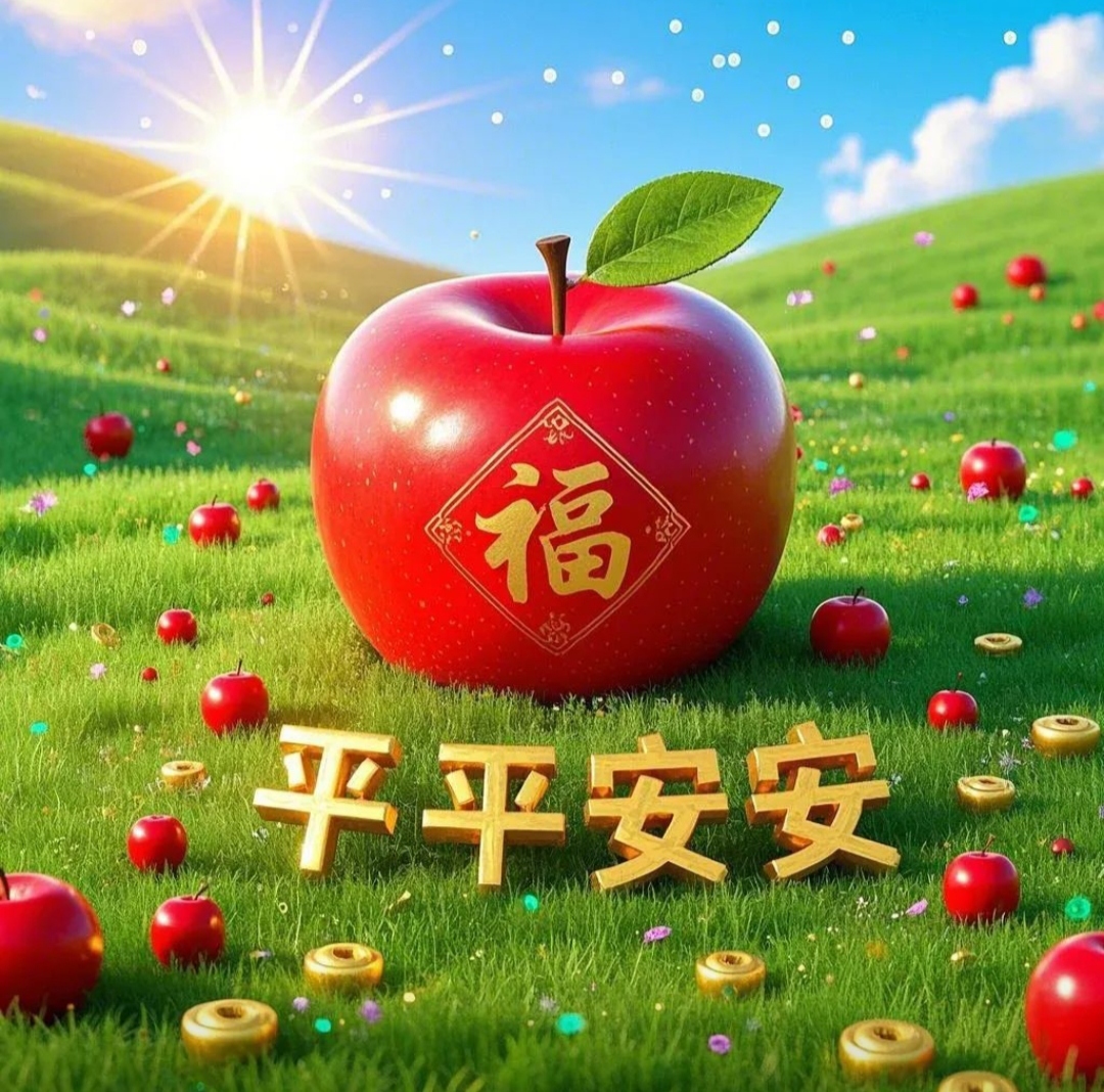 平安是福头像~吉祥红苹果,平平安安,幸福美满,喜乐康宁,万事胜意,财福
