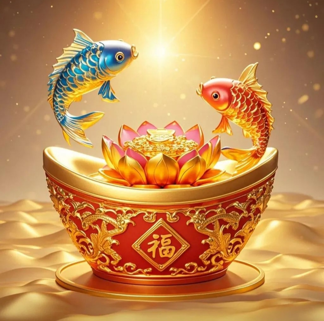 锦鲤送福好运来,吉祥如意财兴旺;锦上添花福满堂,年年有余盈富贵 !