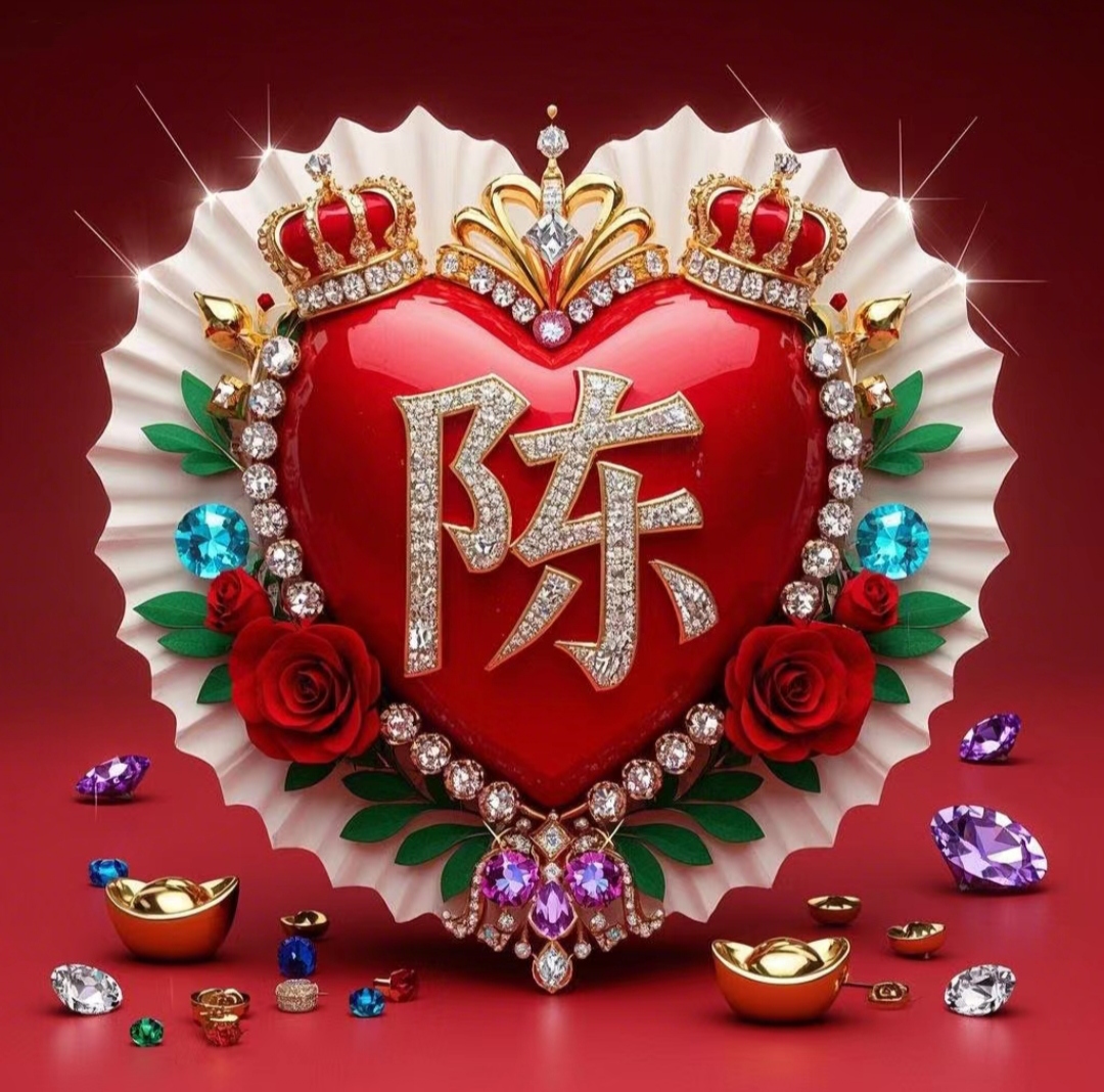 唯美皇冠爱心玫瑰姓氏头像