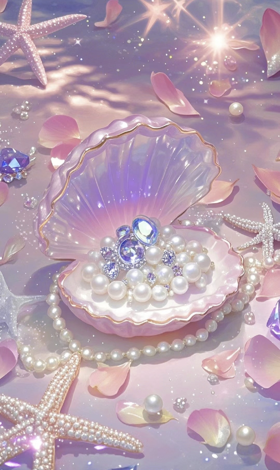 超美的贝壳珍珠壁纸,仙女必备